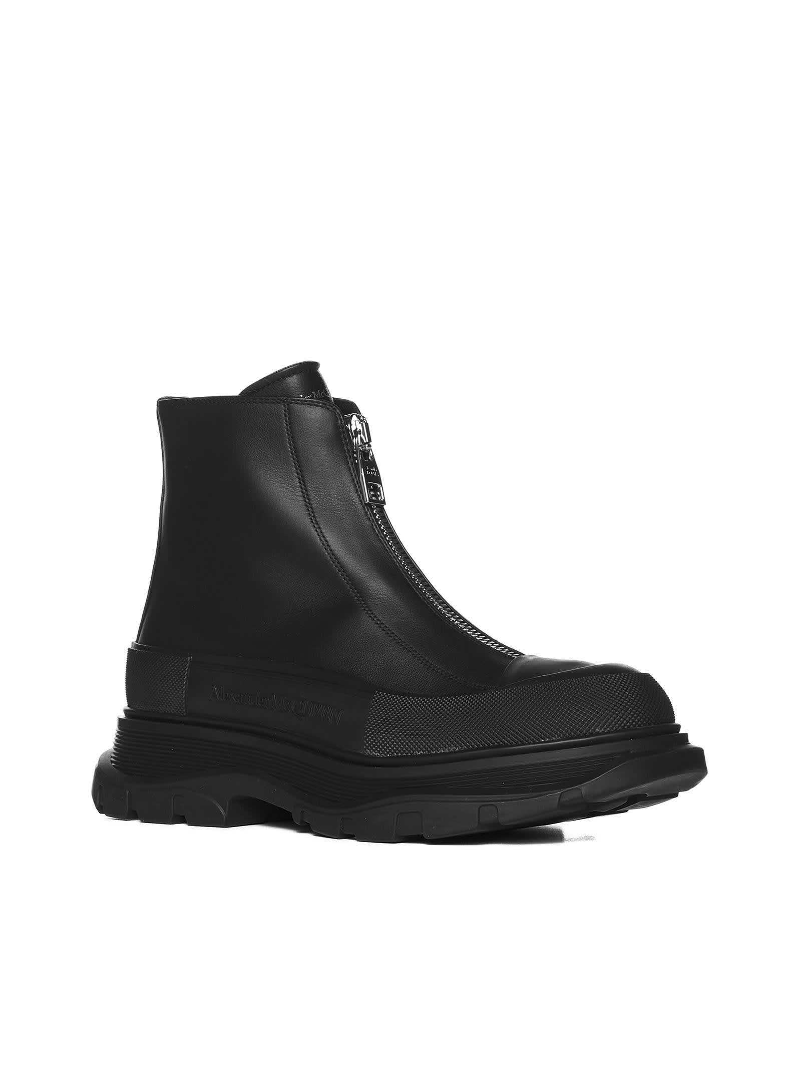 Alexander Mcqueen Alexander Mc Queen Tread Slick Ankle Boots In Black/black