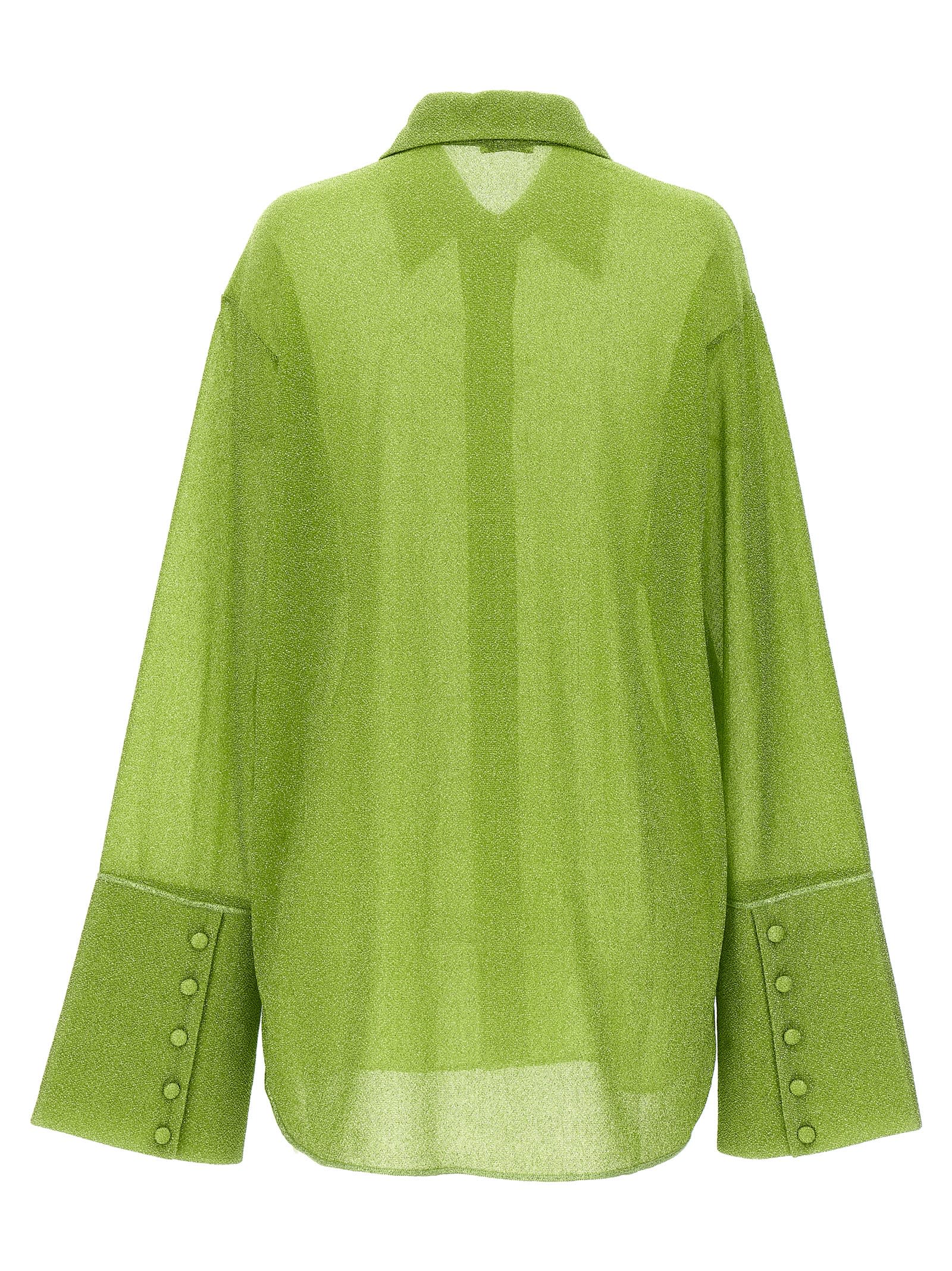 Shop Oseree Lumiere Shirt In Lime