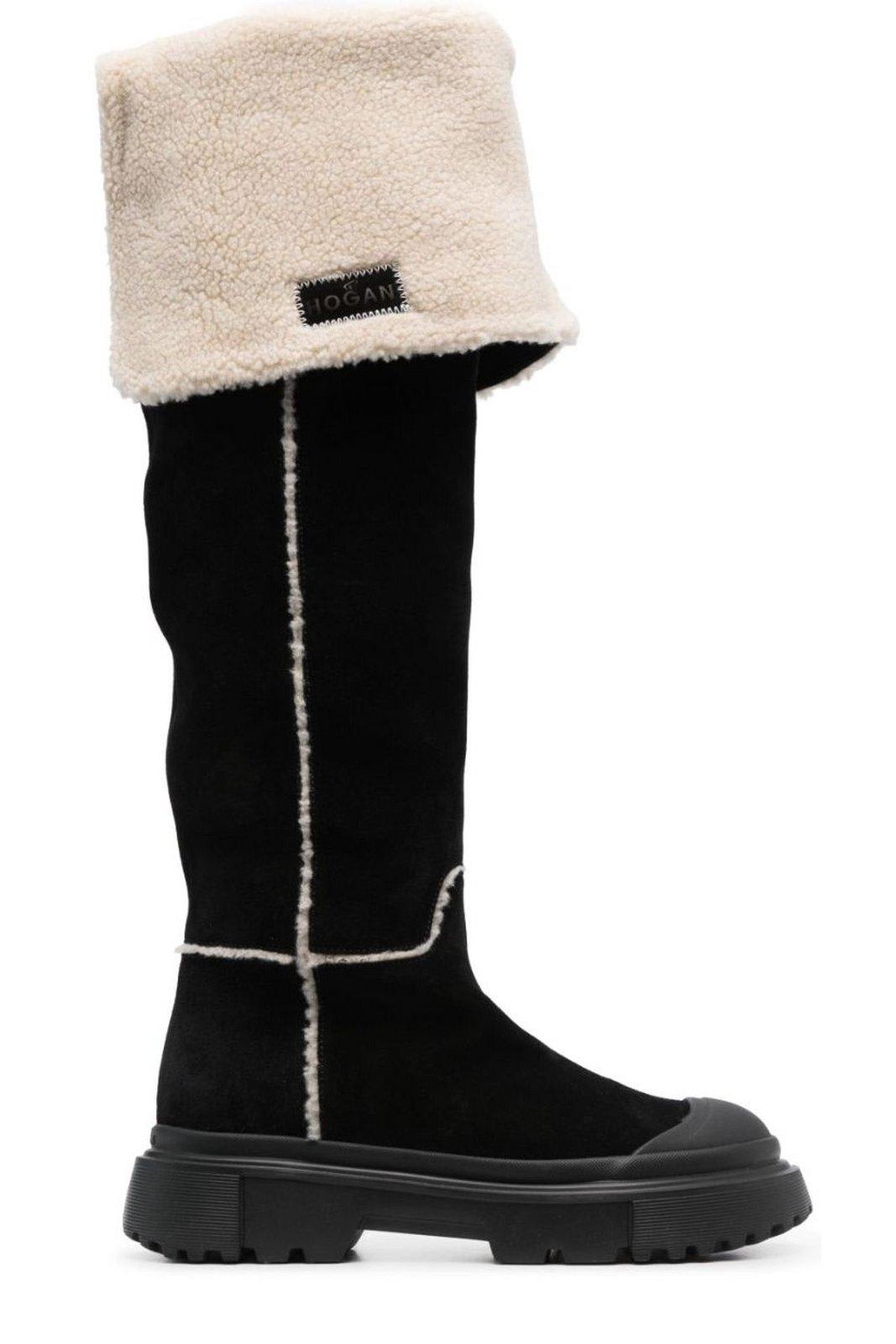 Shop Hogan Fur Detailed Boots In O