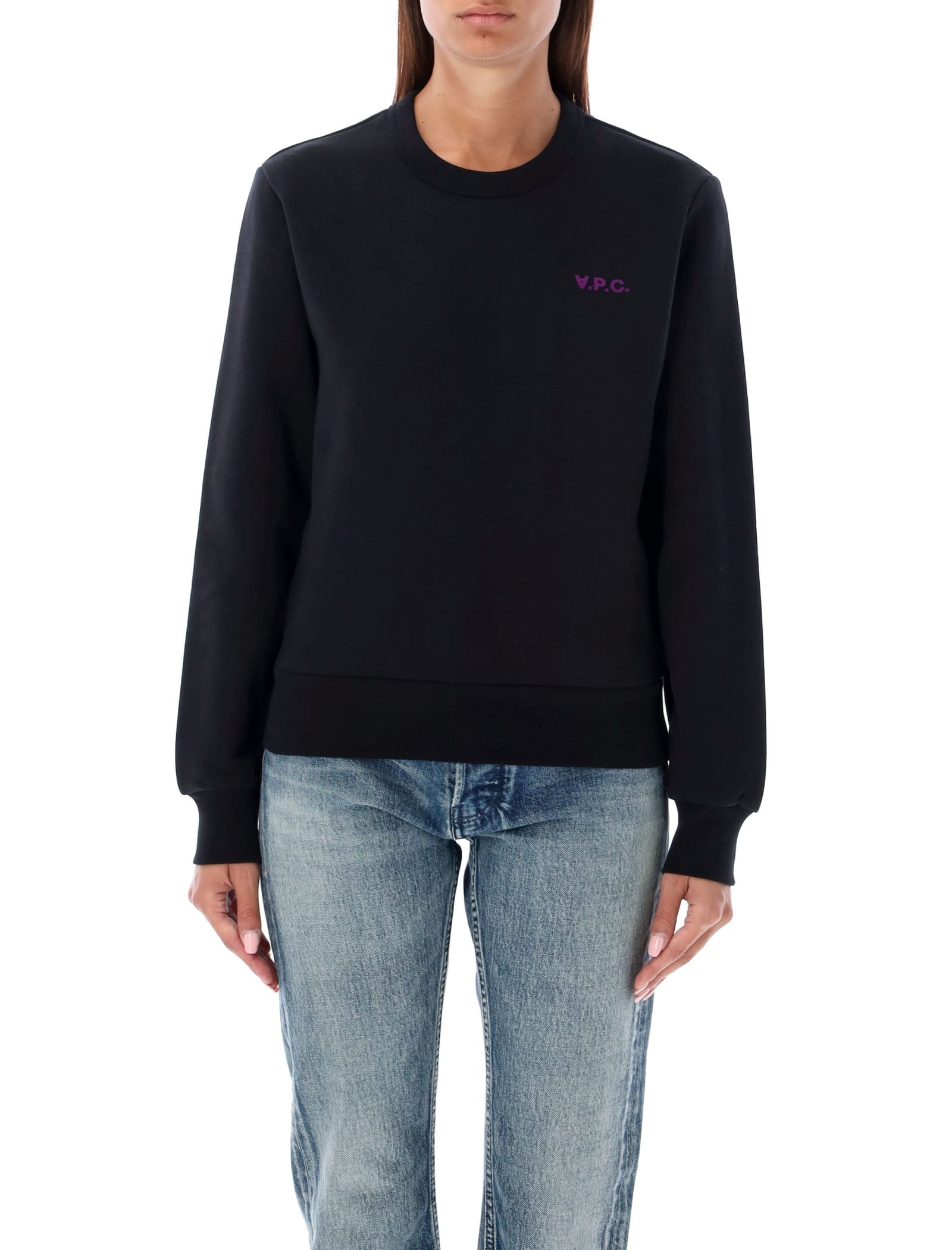 Shop Apc Boxy Vpc Sweatshirt In Black Purple