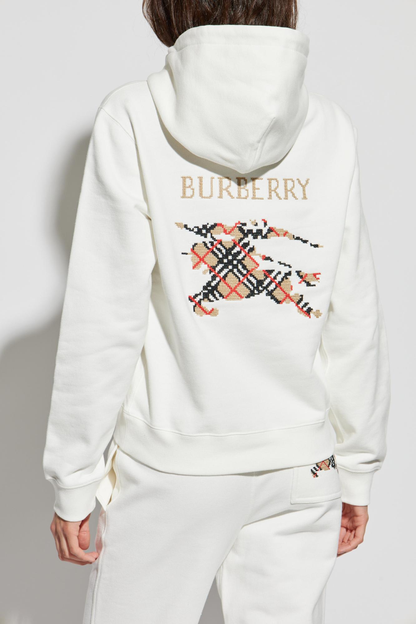 Burberry Sweatshirt With Cross-stitch Ekd In White