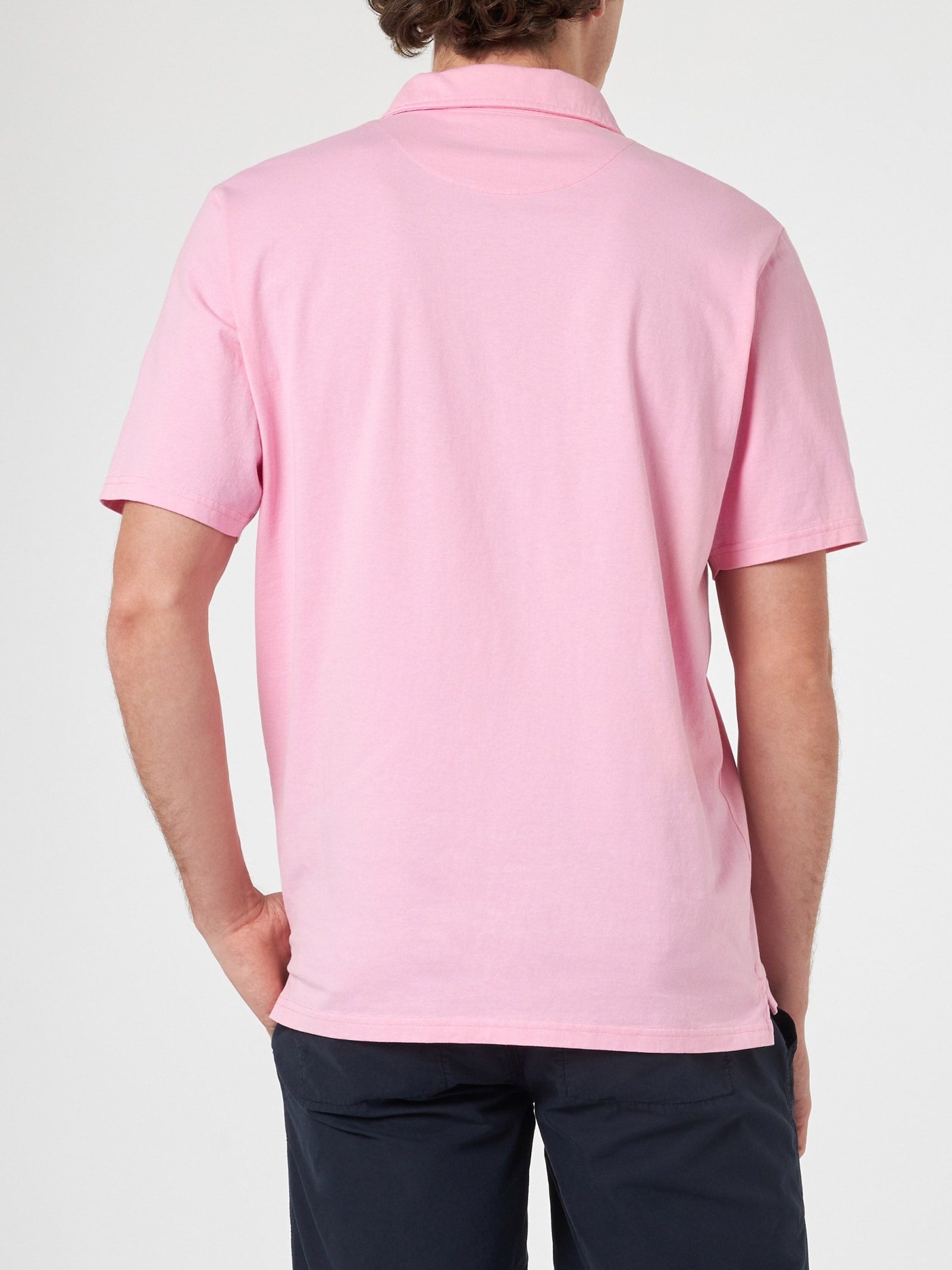 MC2 SAINT BARTH MAN PINK COTTON JERSEY POLO SHIRT BRIGHTON