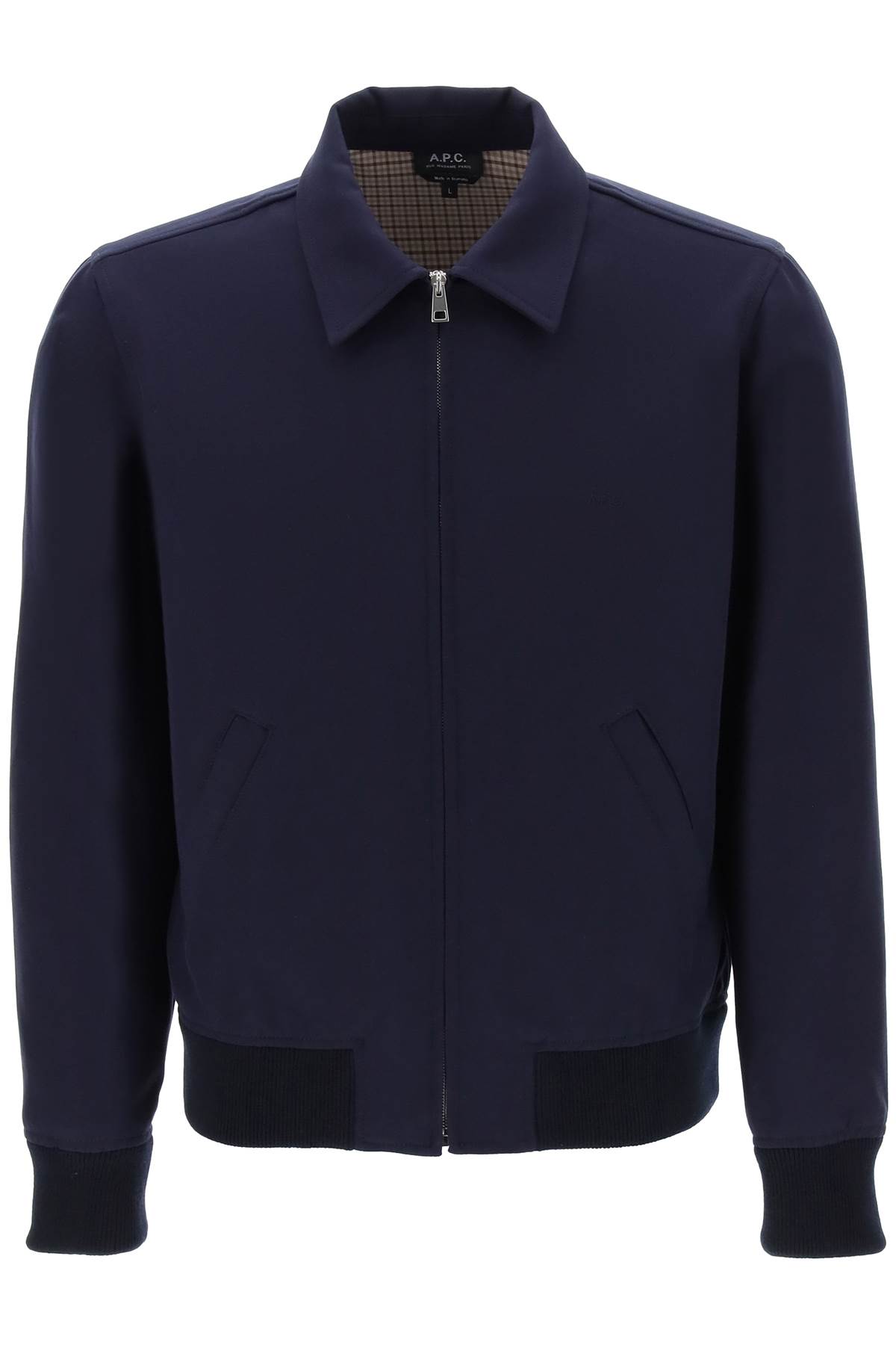 Apc Kerlouan Logo-embroidered Cotton-twill Overshirt In Dark Navy (blue)