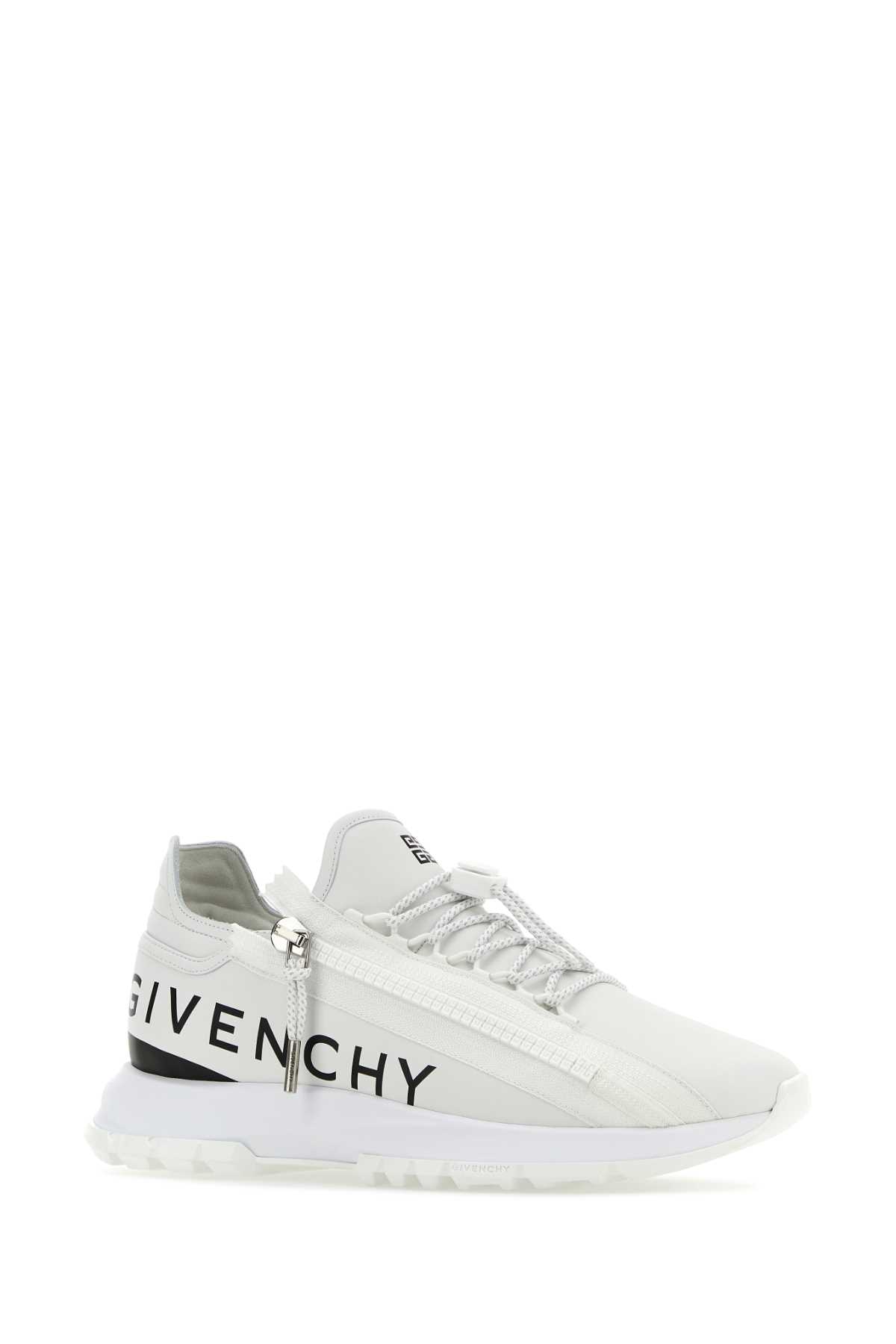Shop Givenchy White Leather Spectre Sneakers