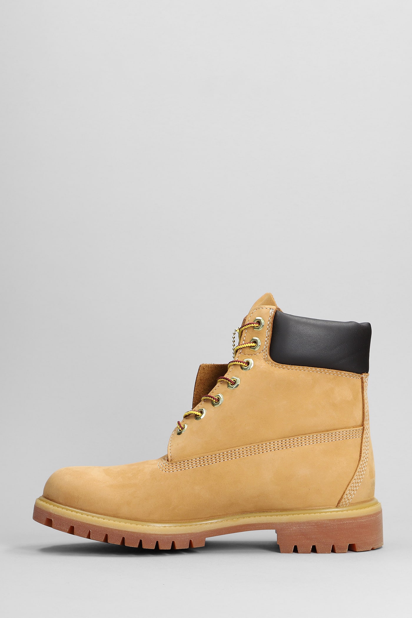 Timberland Prem 6 In Lace Combat Boots In Beige Nubuck In Multi