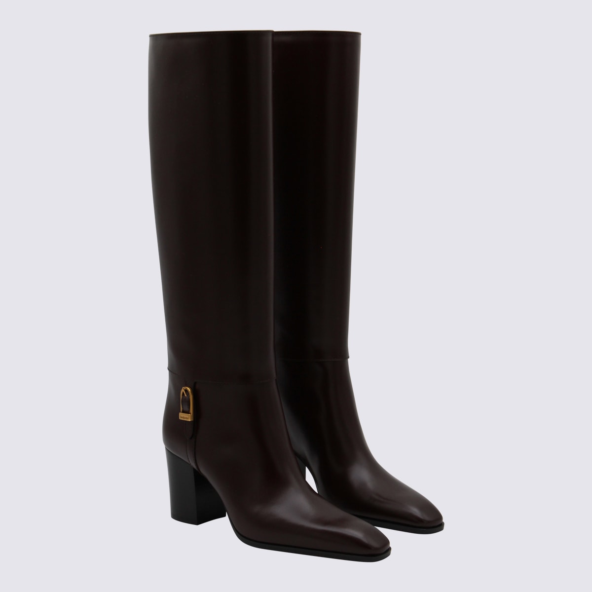 Saint Laurent Brown Julia 70 Boots In Brown