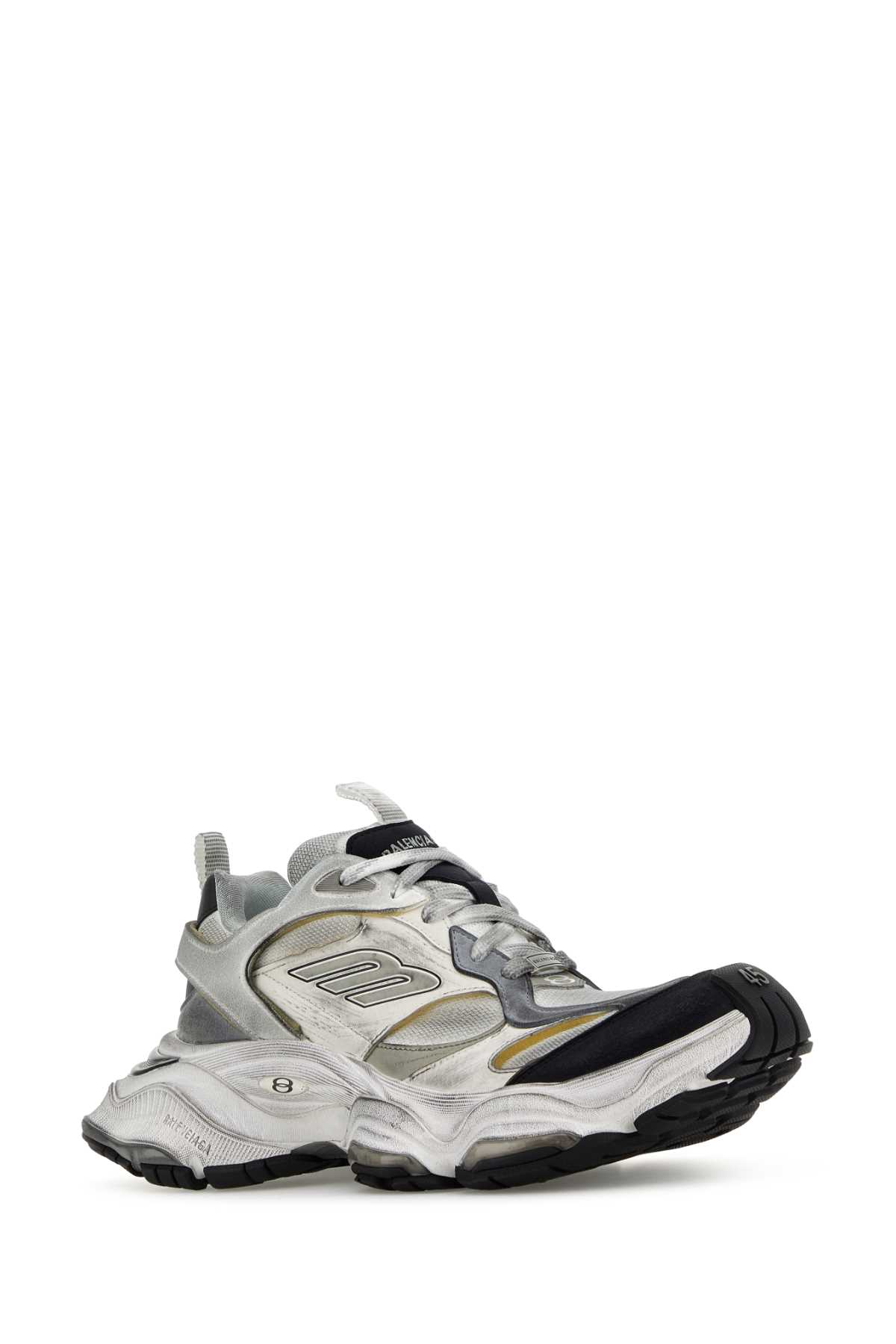 Shop Balenciaga Multicolor Mesh And Suede Cargo Sneakers In Whitegrey