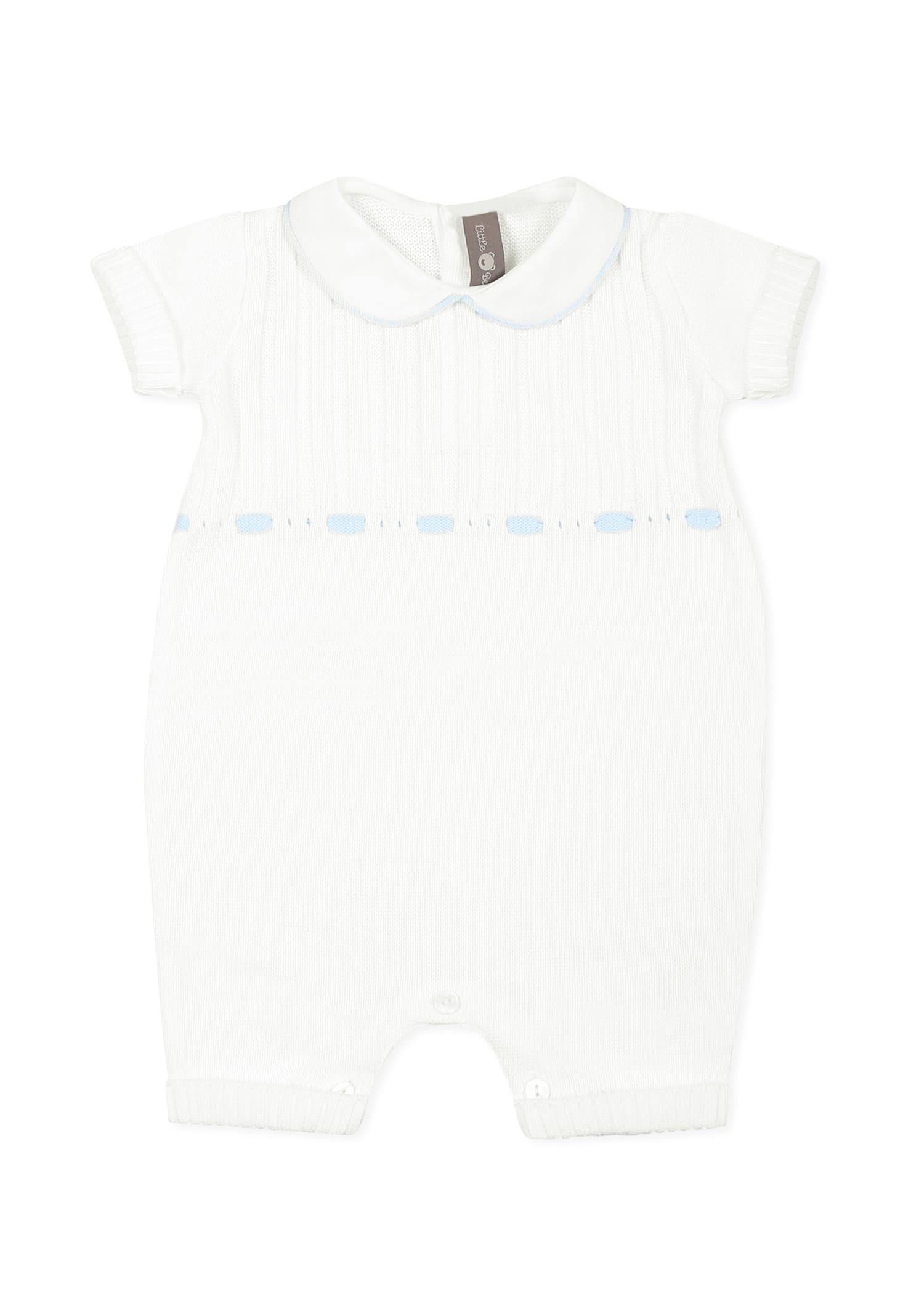 Little Bear White Romper For Baby Boy In White