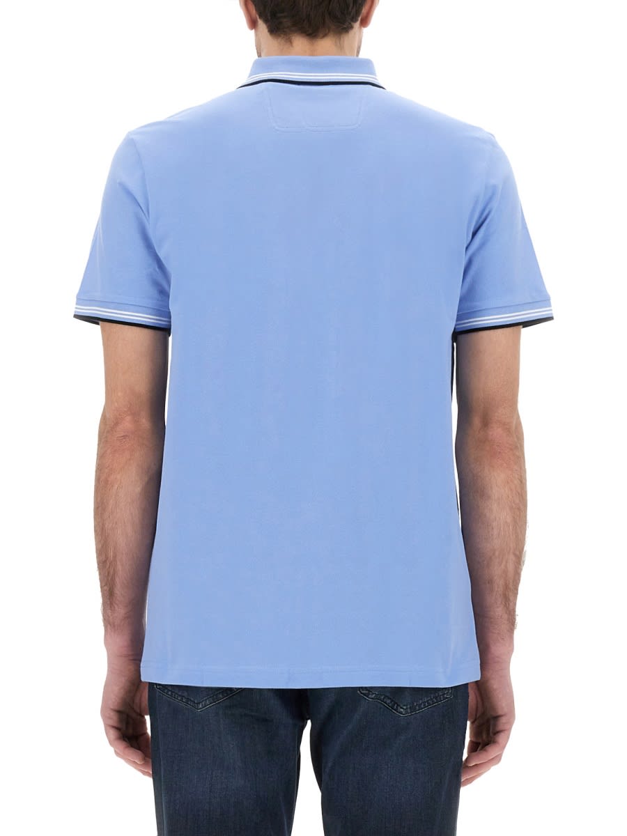 Hugo Boss Boss Slim Fit Stretch Cotton Polo In Azure