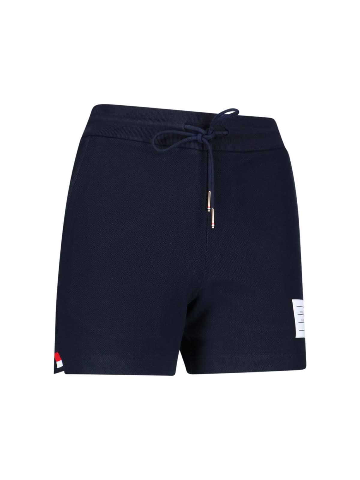 Shop Thom Browne Logo Sporty Shorts In Blue