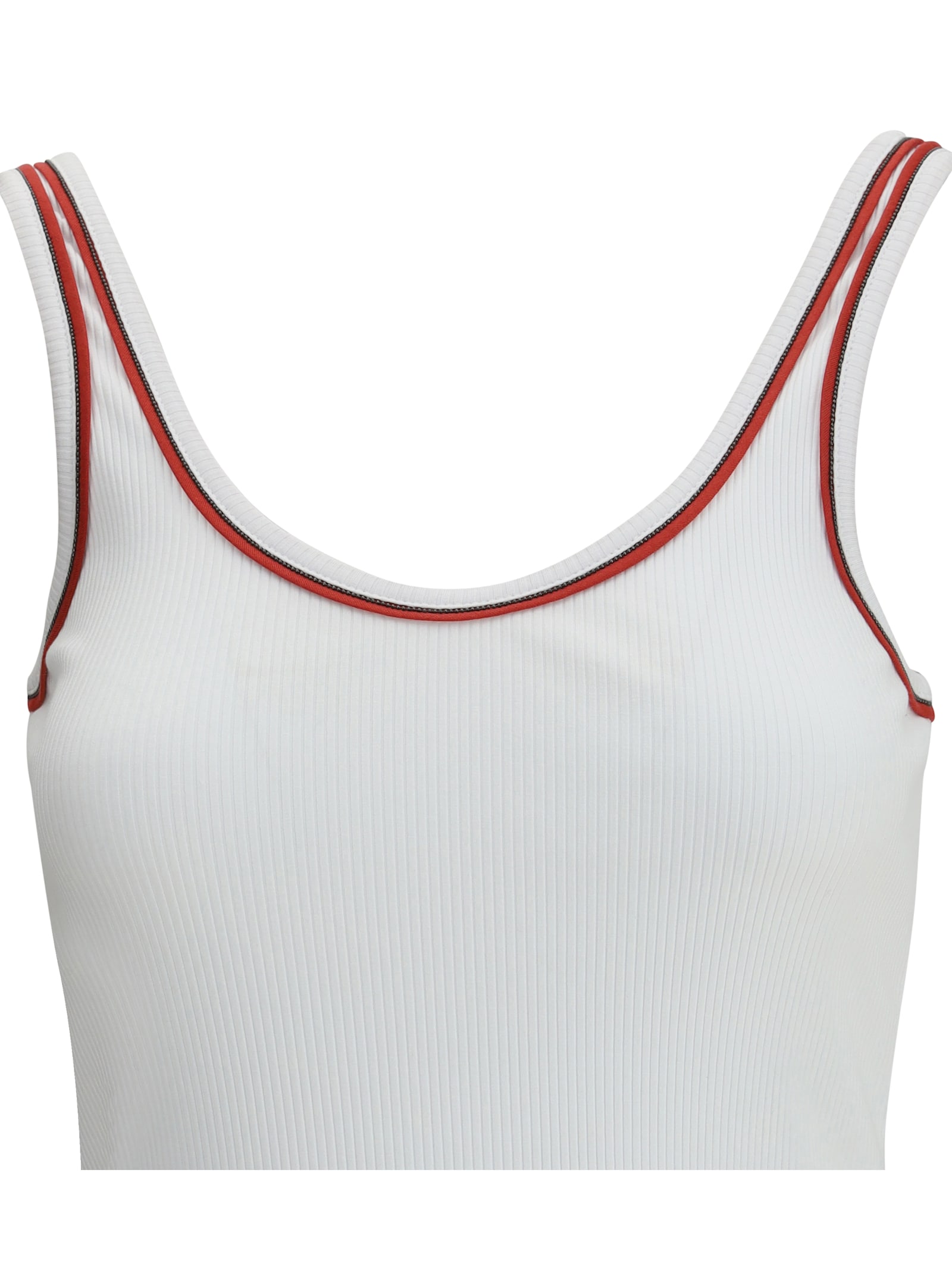 Brunello Cucinelli Ribbed Design Top In White