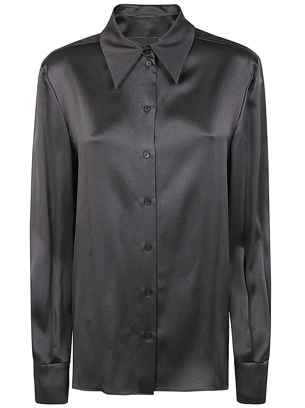 Shop Alberta Ferretti Satin Shirt In Grey