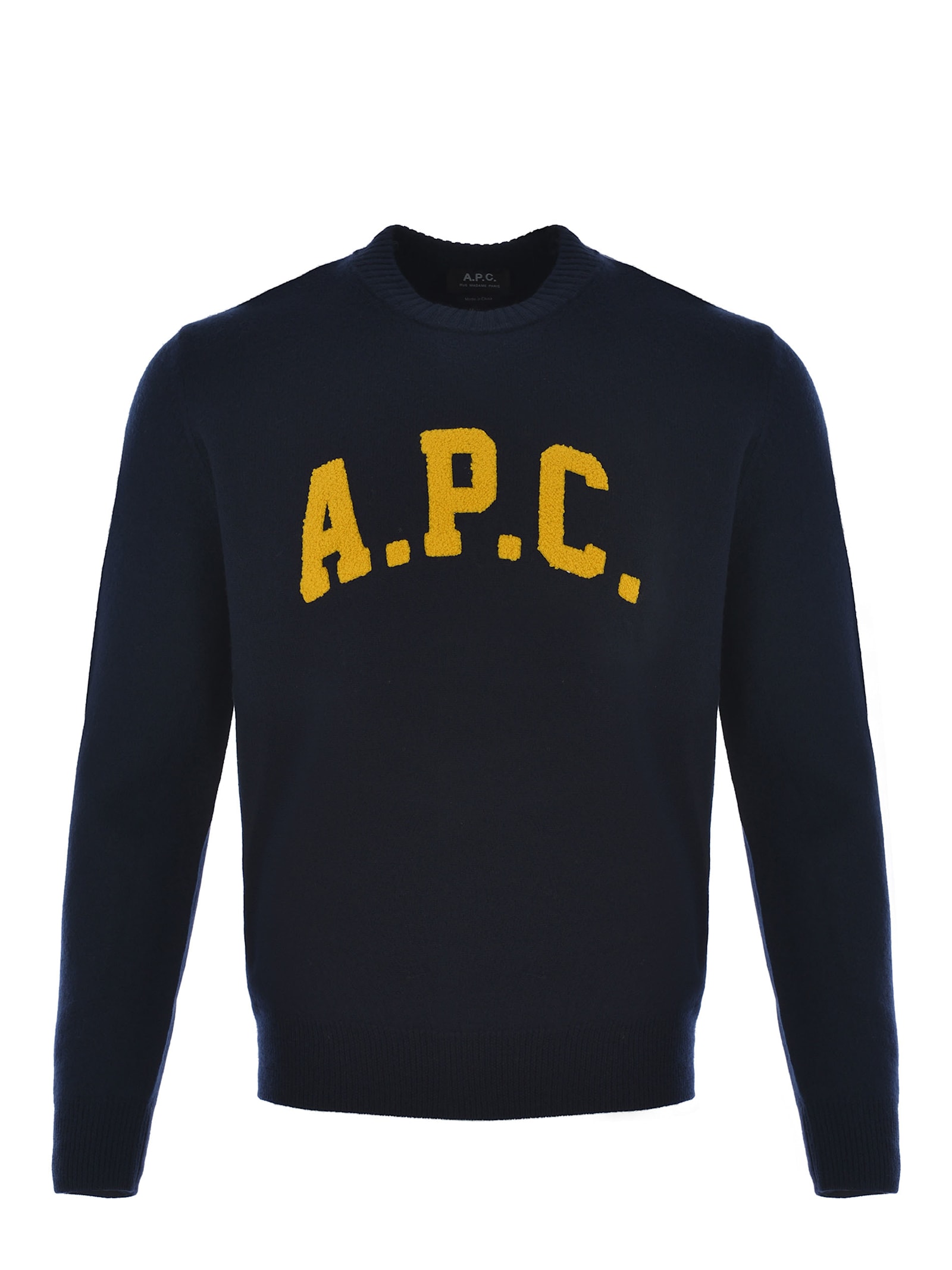 Shop Apc Sweater Joshua Made Of Virgin Wool In Blue