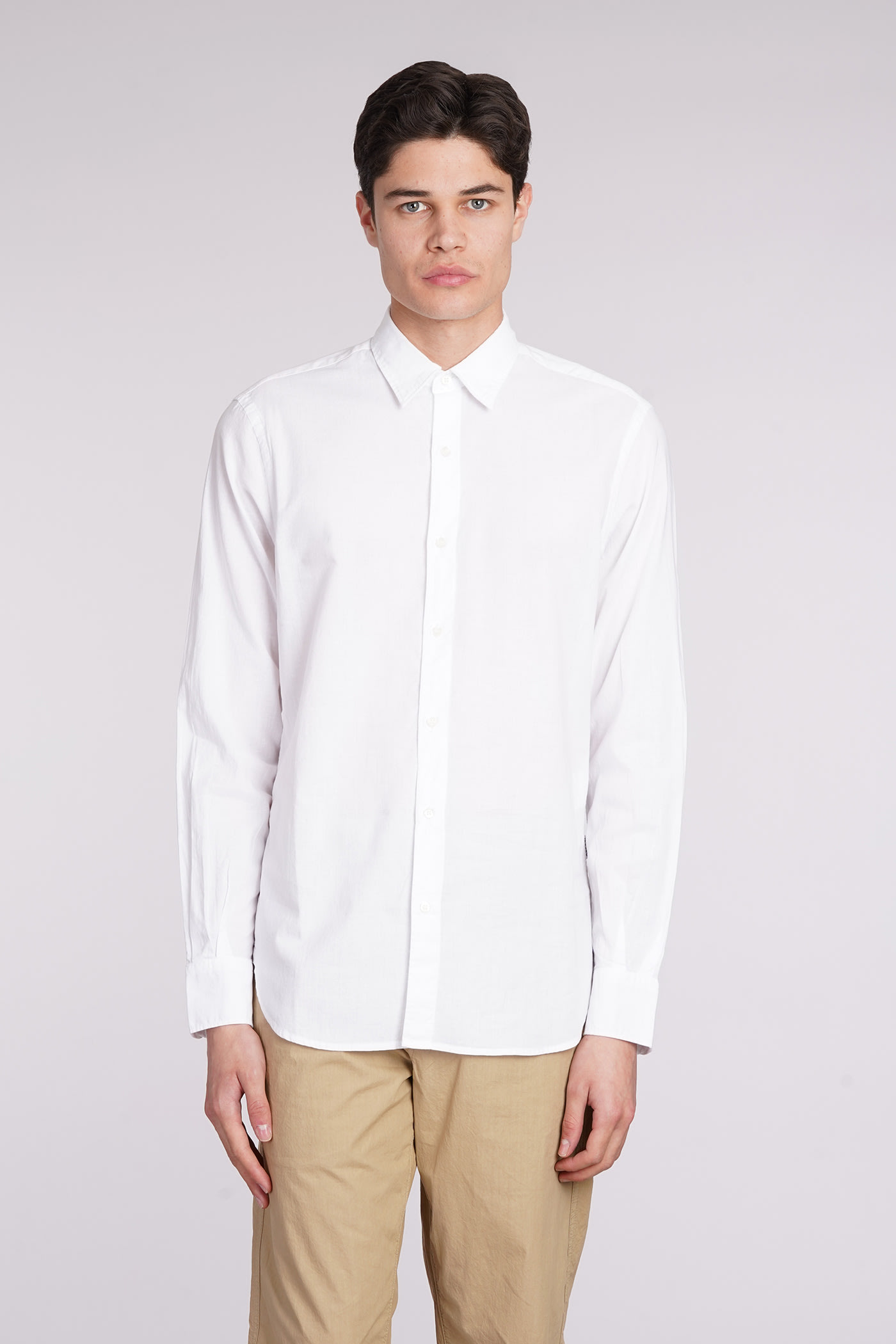 Shop Aspesi Camicia Ridotta Ii Shirt In White Cotton In Bianco / White