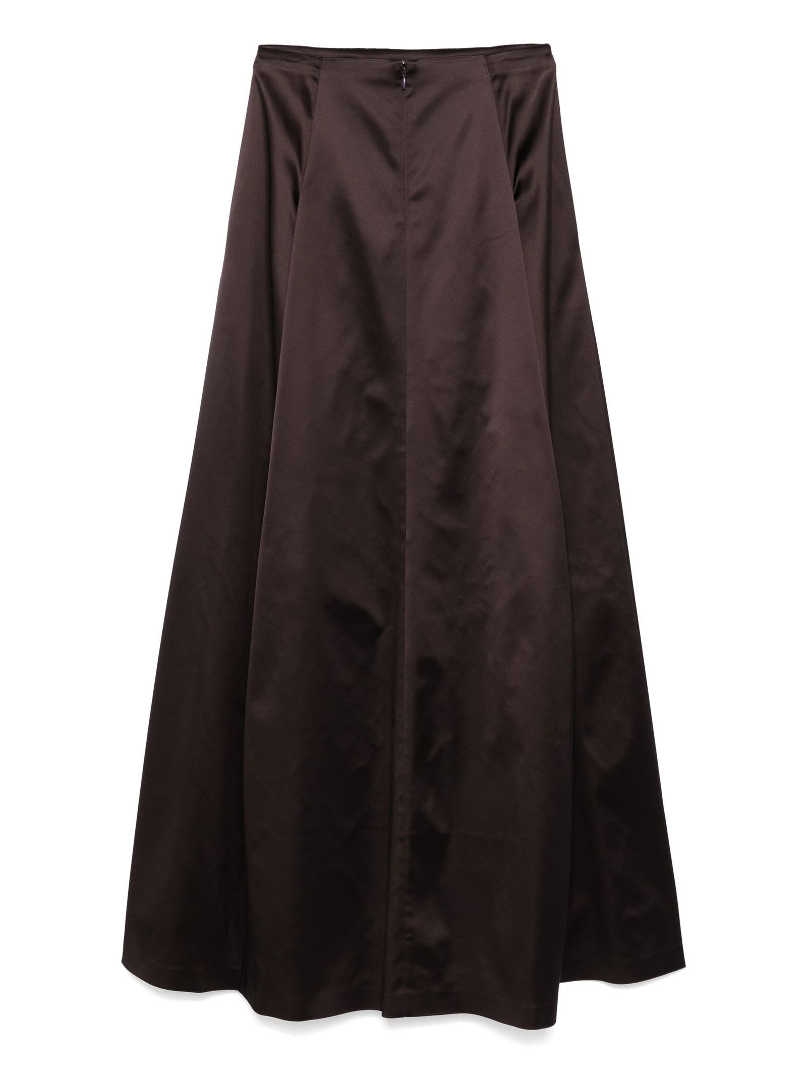 Shop Genny Brown Satin Maxi Skirt