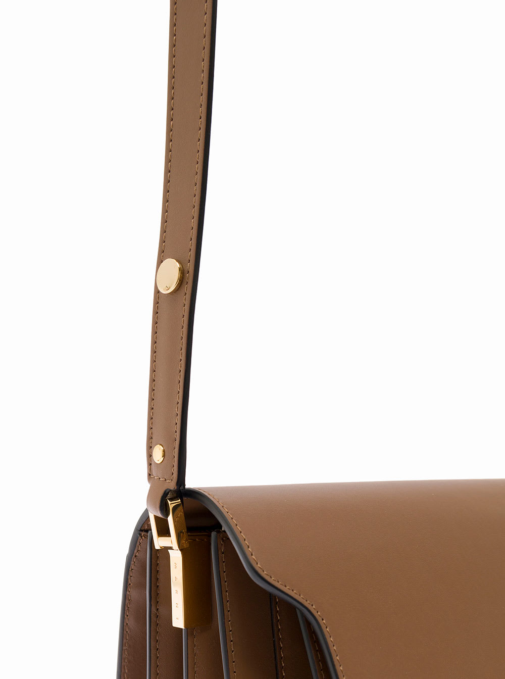 Shop Marni Womans Brown Leather Crossbody Bag