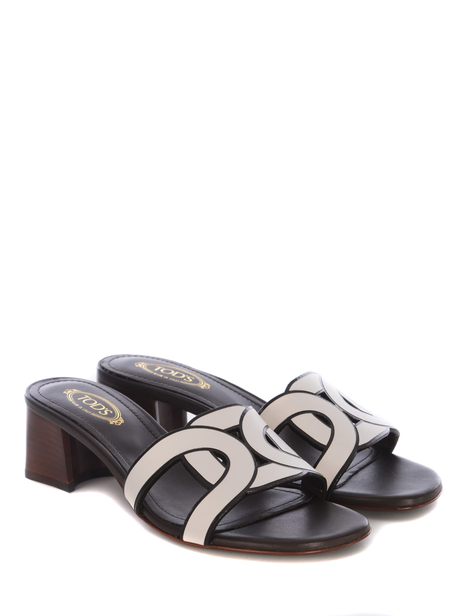 Shop Tod's Sandal Tods Kate Made Of Leather In Bianco