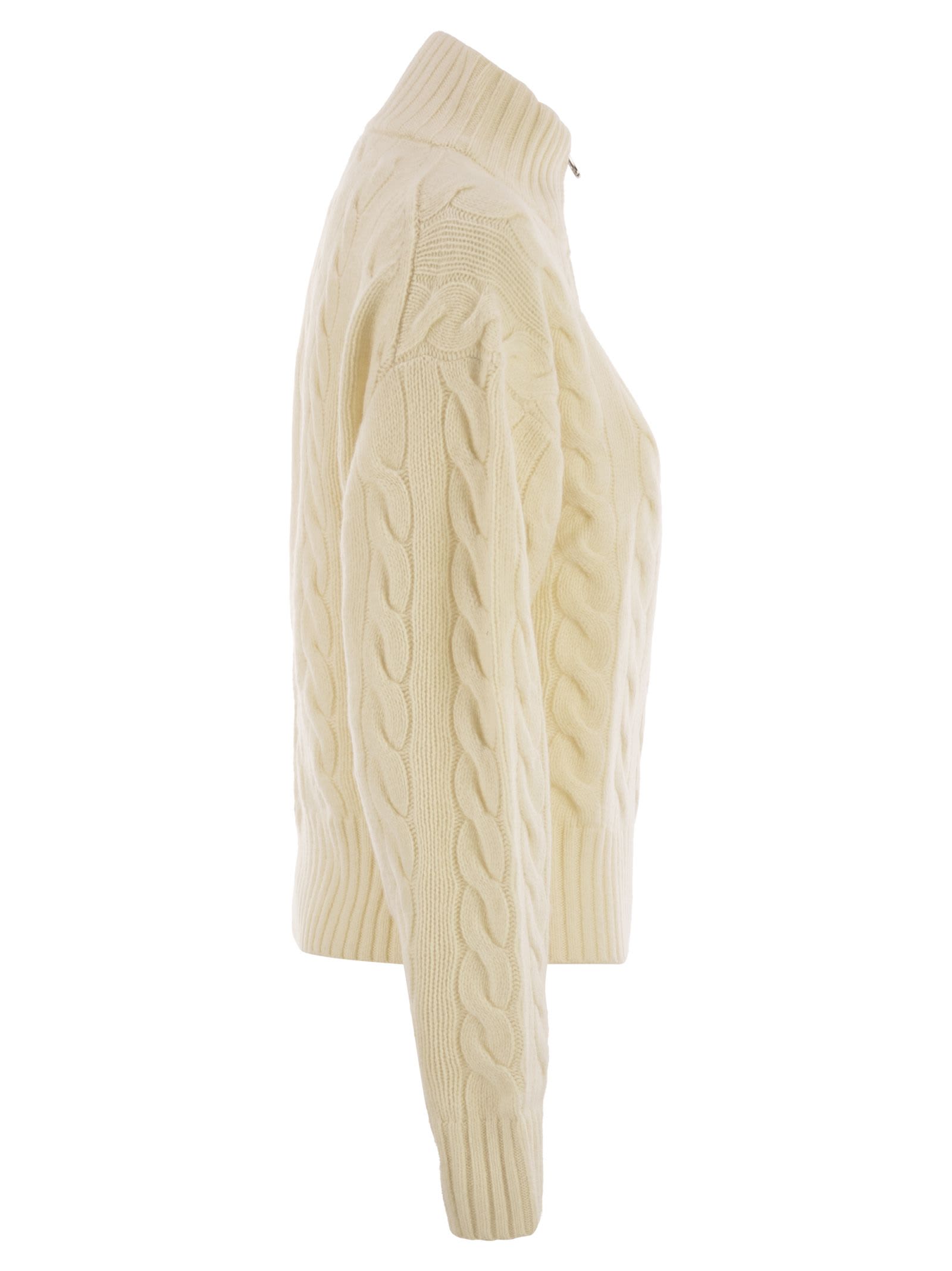 Polo Ralph Lauren Wool And Cashmere Cable Knit Jumper In Neutral
