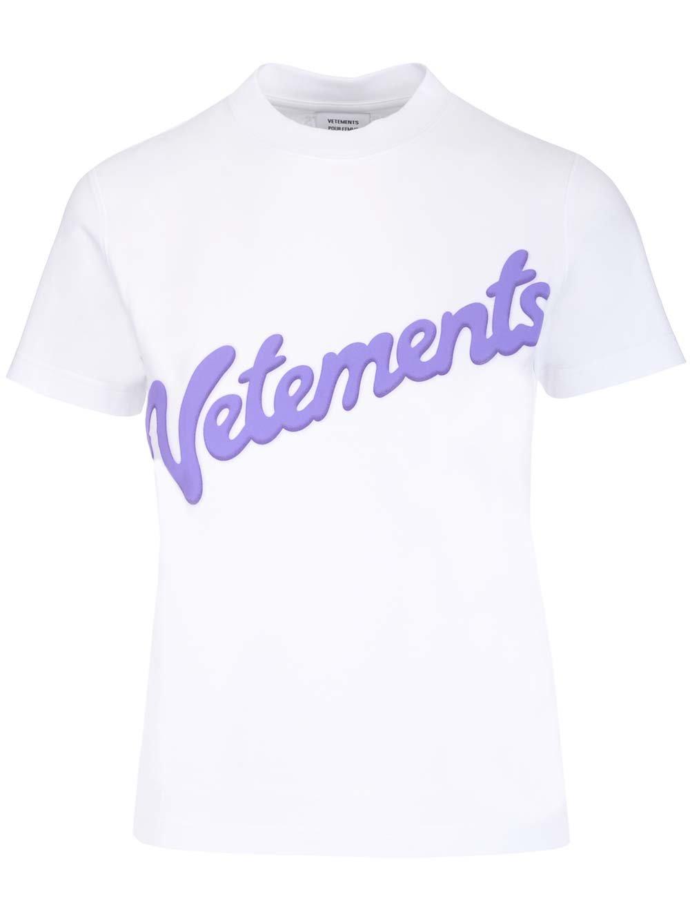 VETEMENTS Short-sleeve Logo Printed Fitted T-shirt