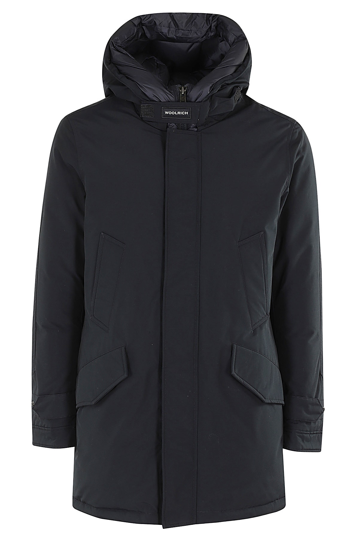 Shop Woolrich Polar High Collar Parka In Mlb Melton Blue