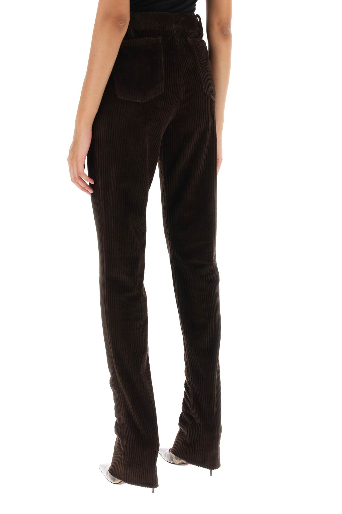 Dolce & Gabbana Ribbed Velvet Pants In Marrone Scuro 3 (brown)