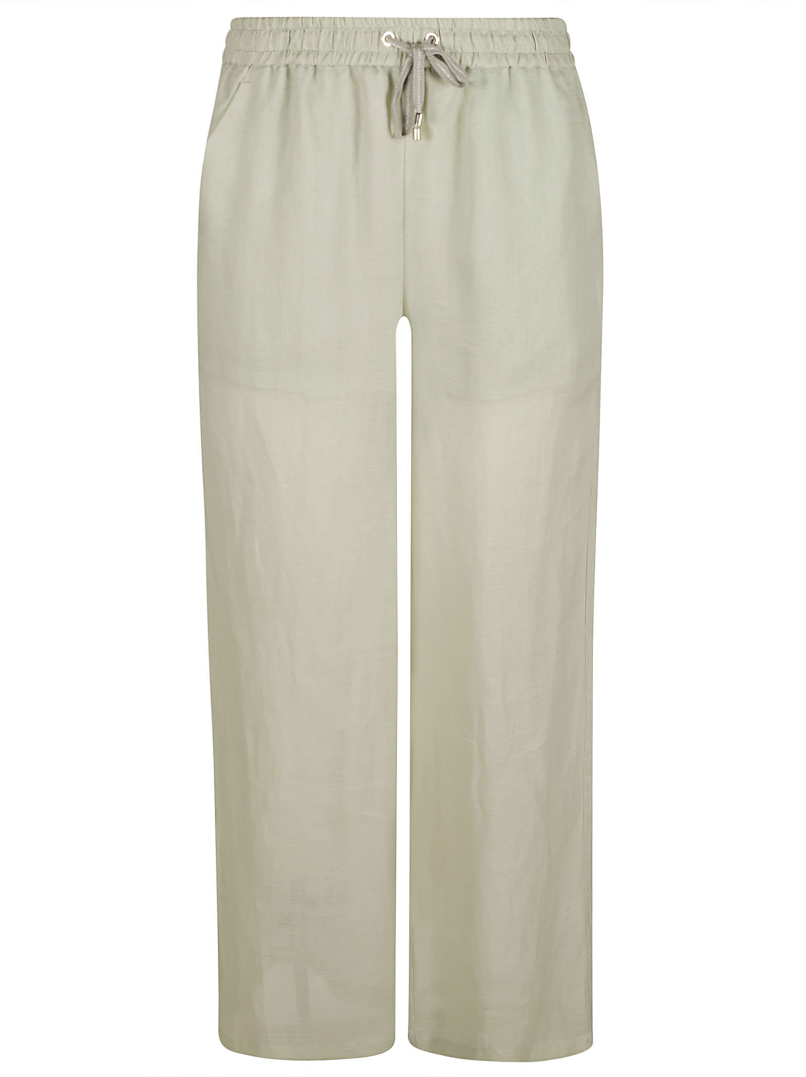 Lorena Antoniazzi Laced Trousers In Sage Green