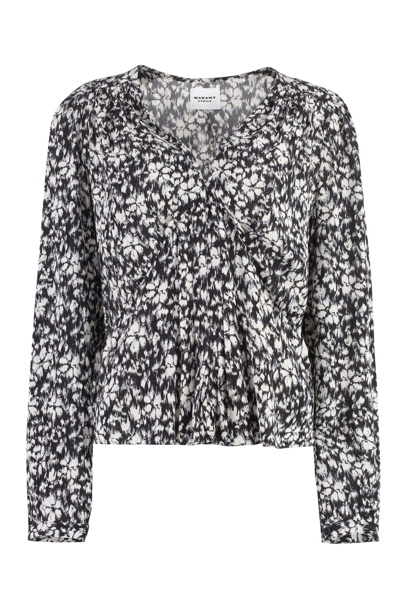 Marant Etoile Eddy Printed Viscose Blouse In Black