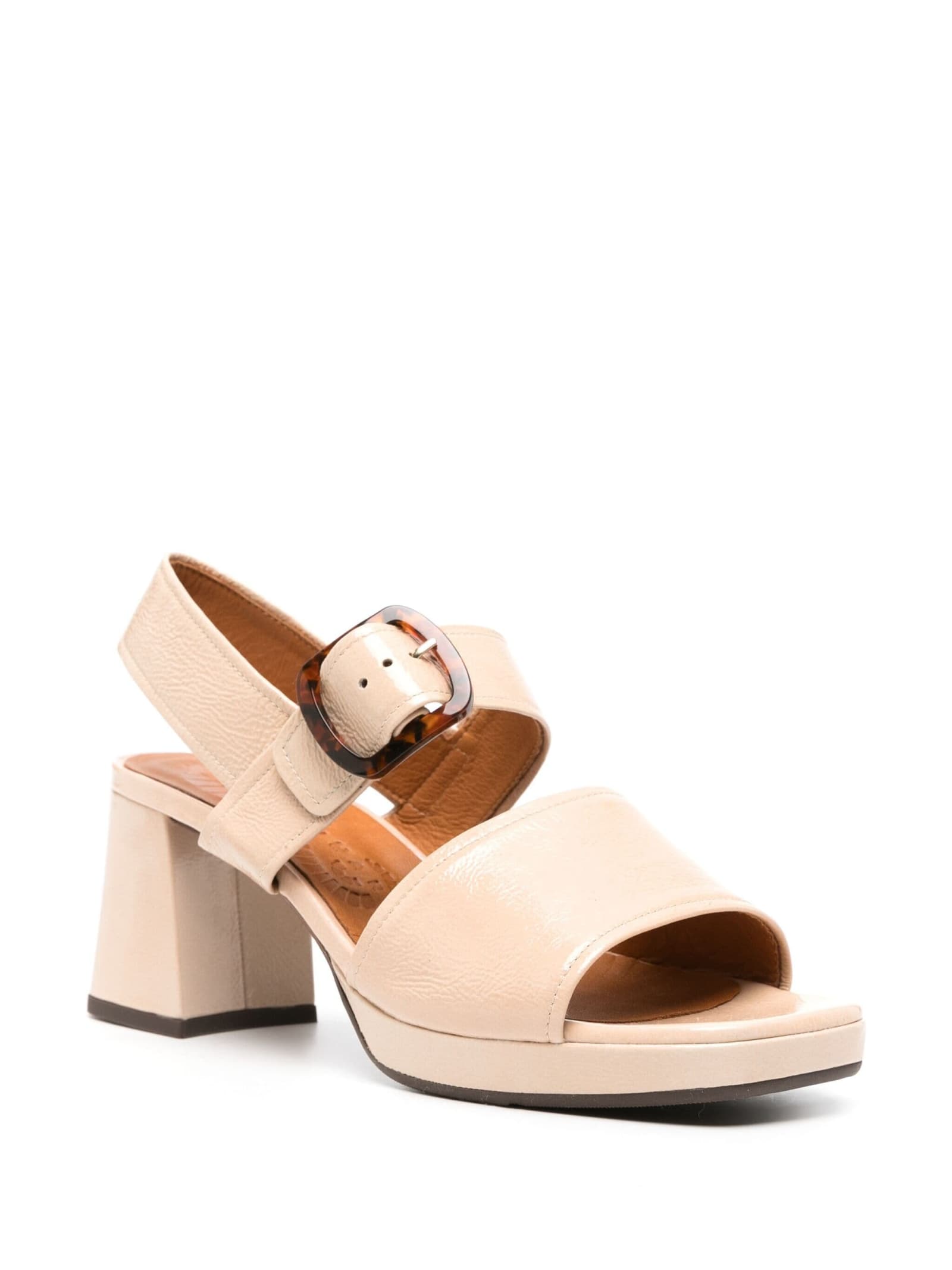 Shop Chie Mihara Zeppa Vernice Tacco55 In Sand