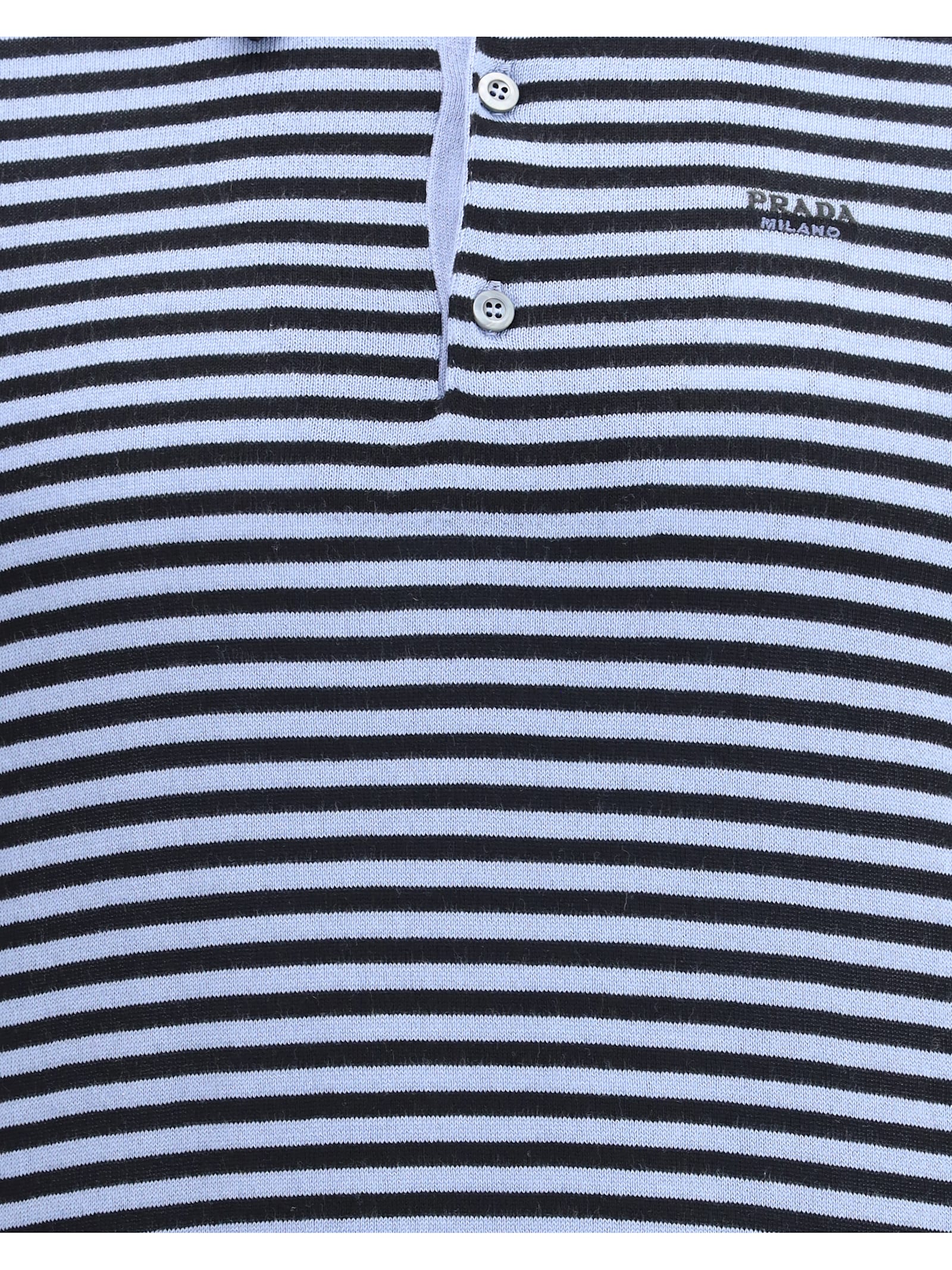 Prada Striped Polo Sweater In Pattern