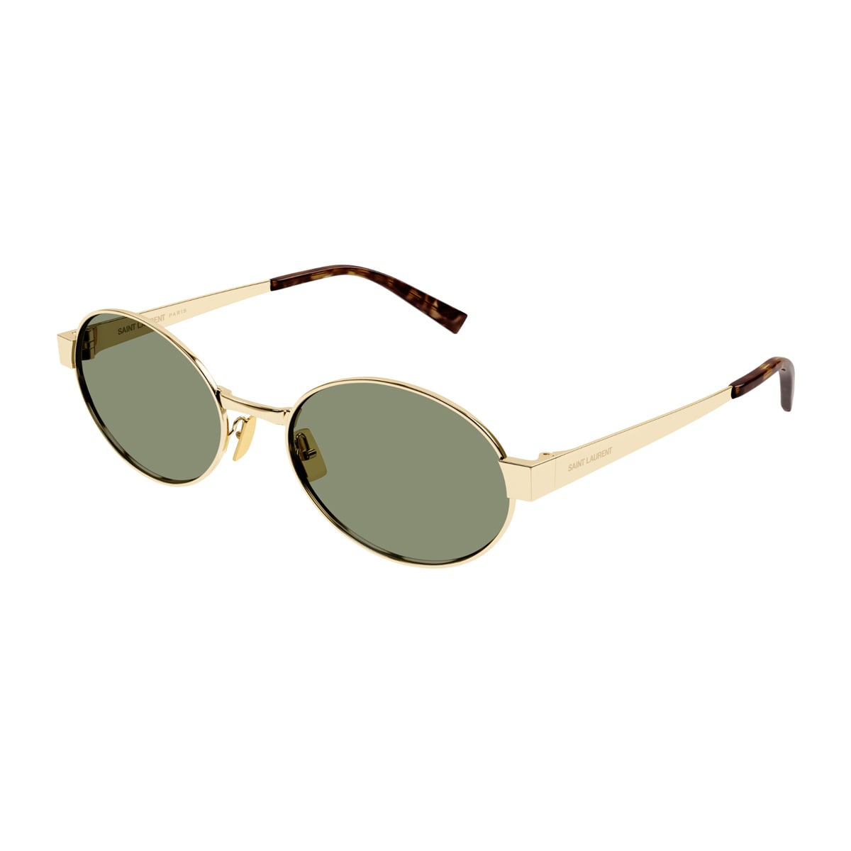 Saint Laurent Sl 692 Linea Sl Logo 003 Gold Green Sunglasses In Green