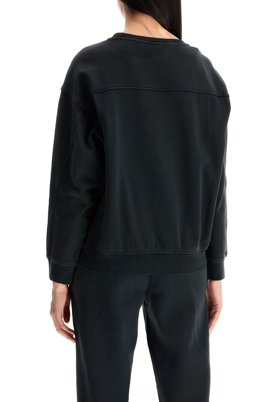 Shop Pinko Logo Embroidered Crewneck Sweatshirt In Nero Caviale