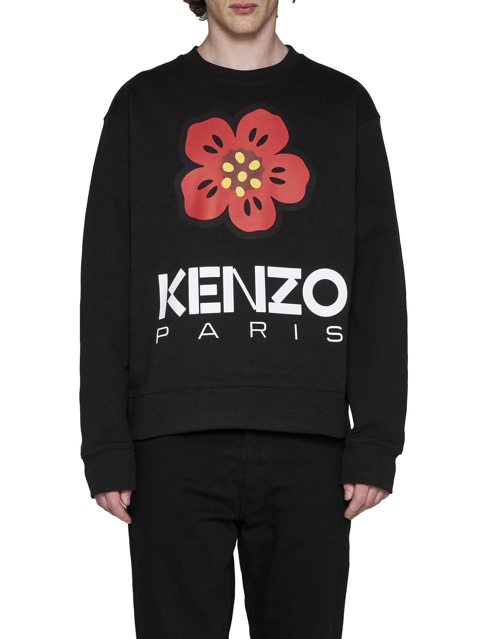 Kenzo Boke Flower Wool Sweater In Black