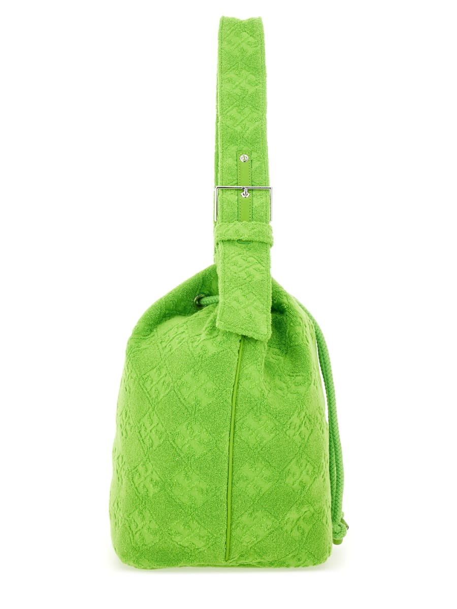 Tory Burch Oversized T Monogram Bucket Bag In Green