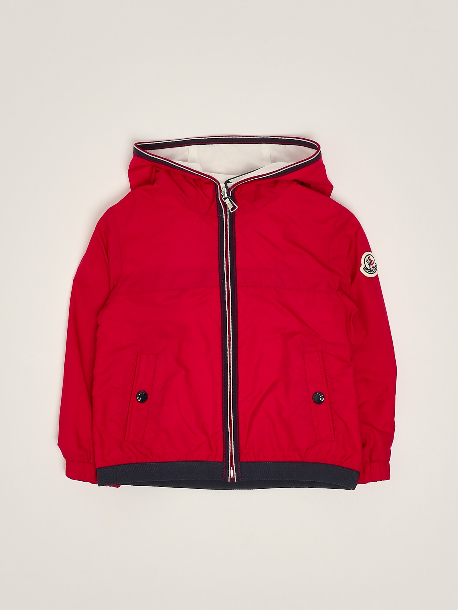 Moncler Kid - Anton Hooded Rain Jacket In Red