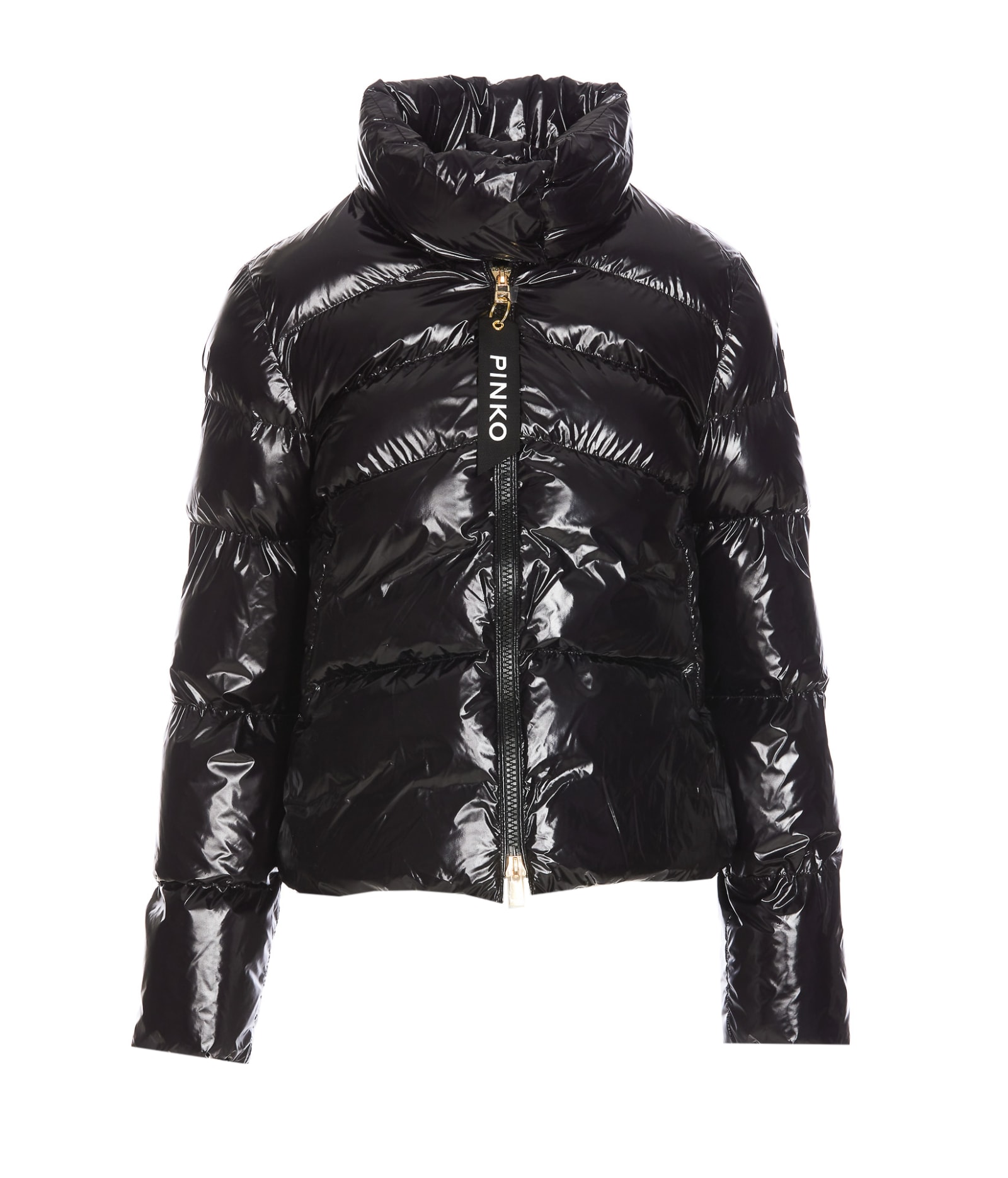 Shop Pinko Micro Down Jacket In Nero Limousine