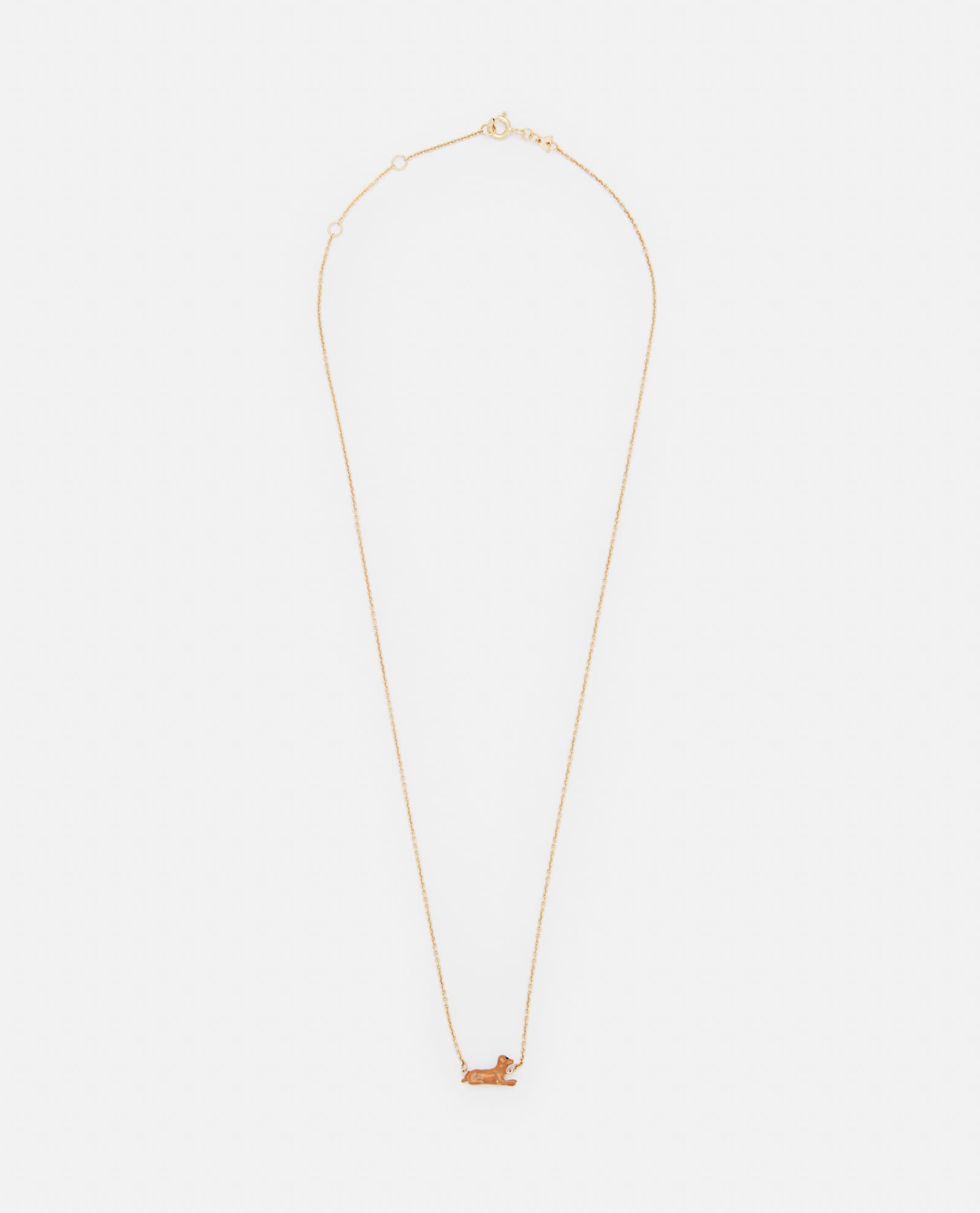 Shop Aliita 9k Gold Perrito Pelota Polished Necklace In Brown