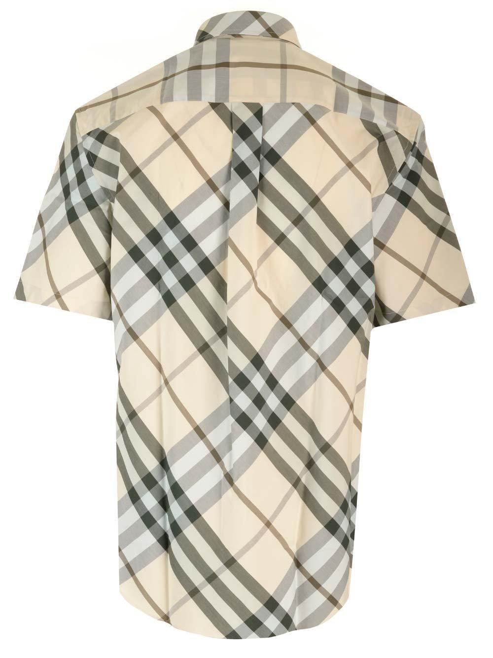 Shop Burberry Nova Check-printed Short Sleeved Shirt
