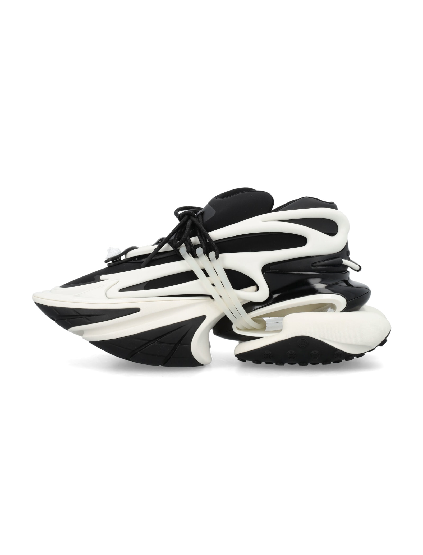 Shop Balmain Unicorn Low-top Sneakers In Nero Bianco