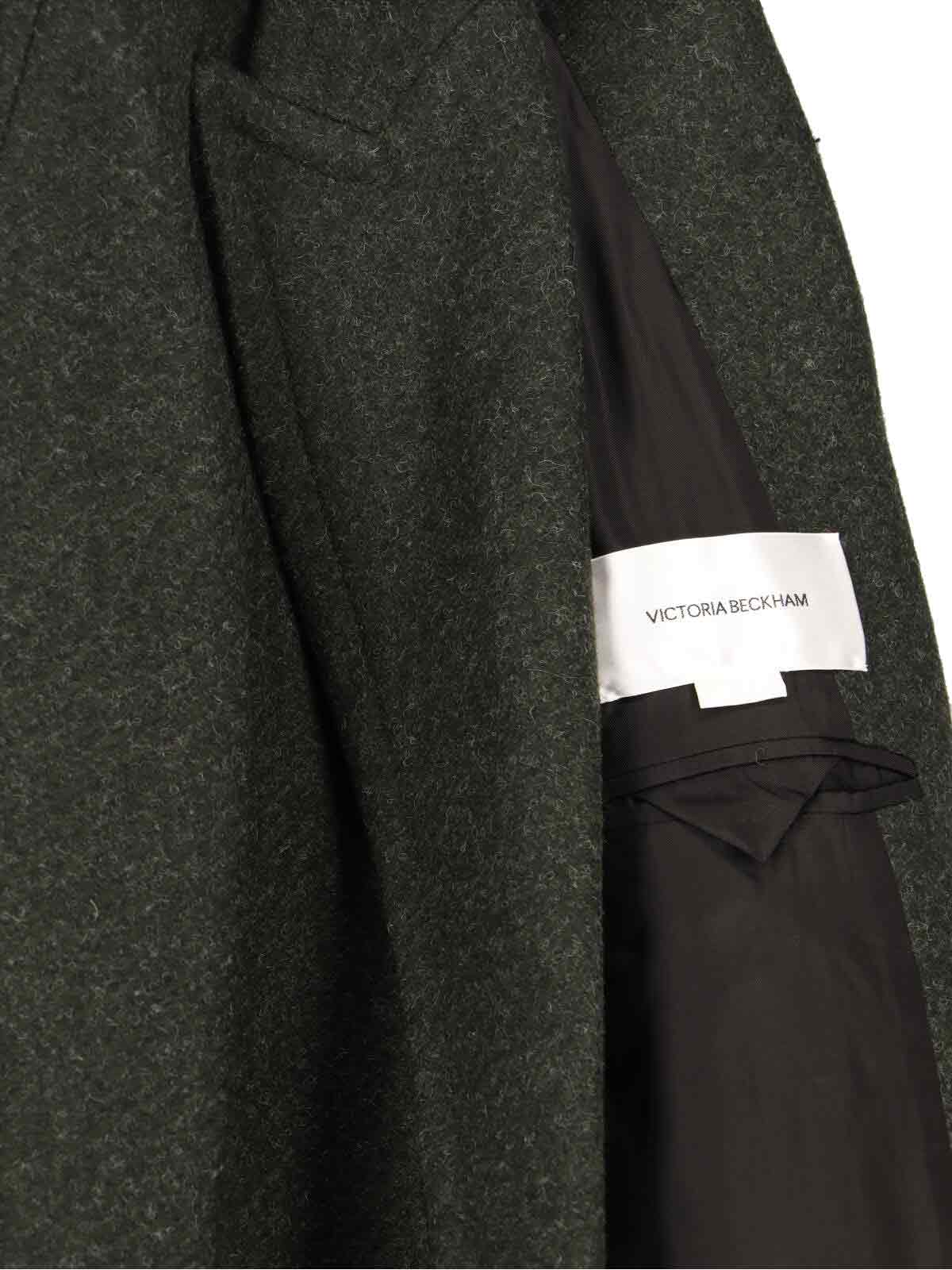 Victoria Beckham Long Length Jacket Flap Pockets In Gray