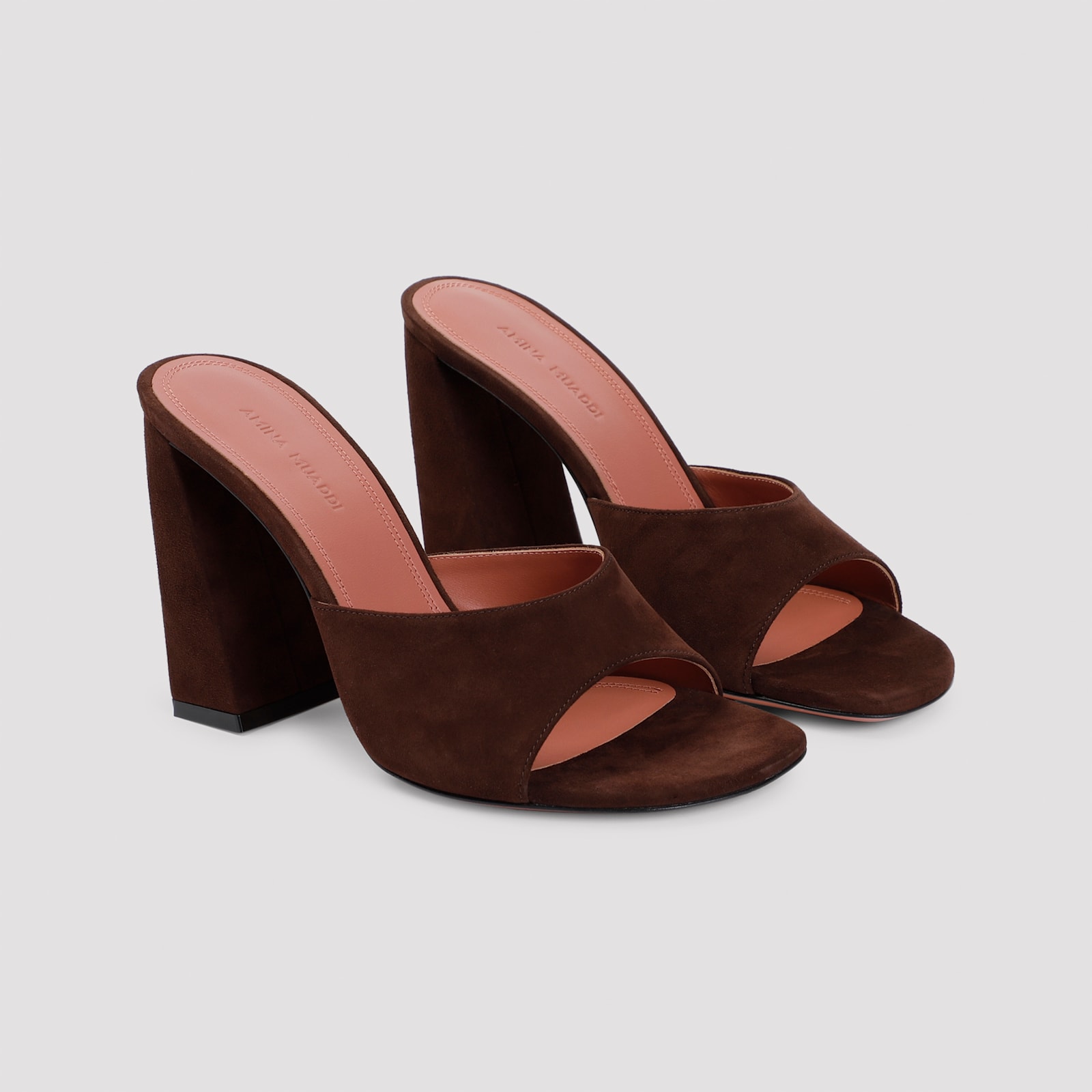 Shop Amina Muaddi Brigitte Slipper In Mocha