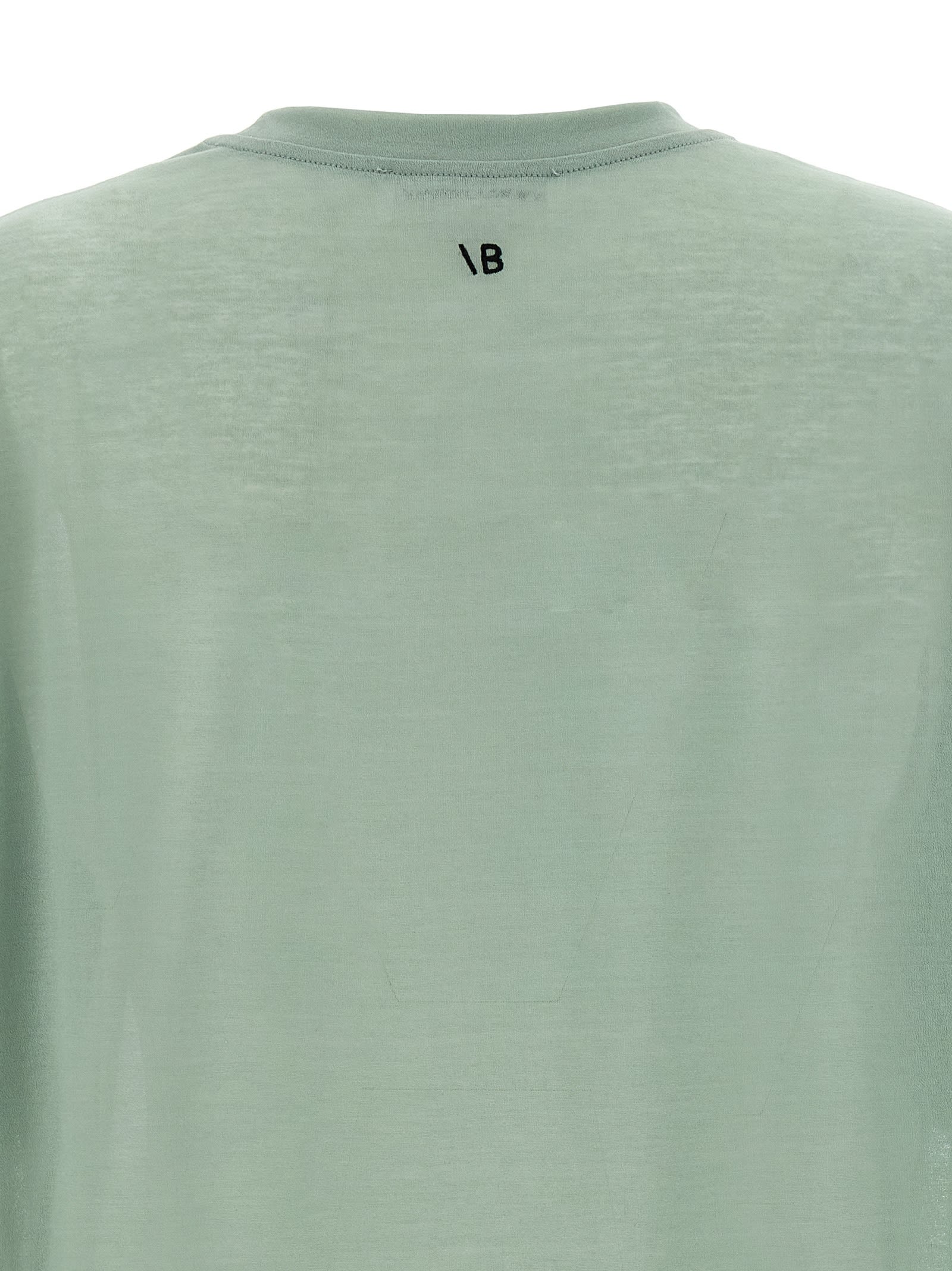 Victoria Beckham Logo Embroidered Crewneck T-shirt In Green