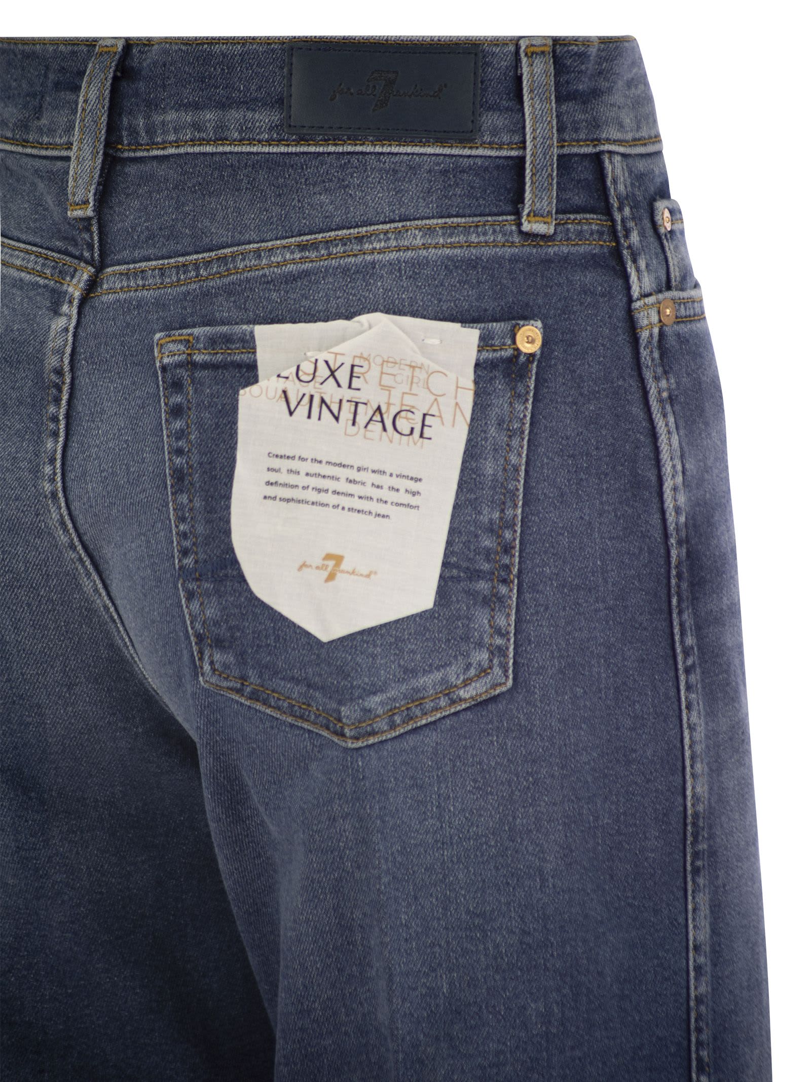 Shop 7 For All Mankind Lotta Luxe Vintage - High Waisted Jeans In Blue