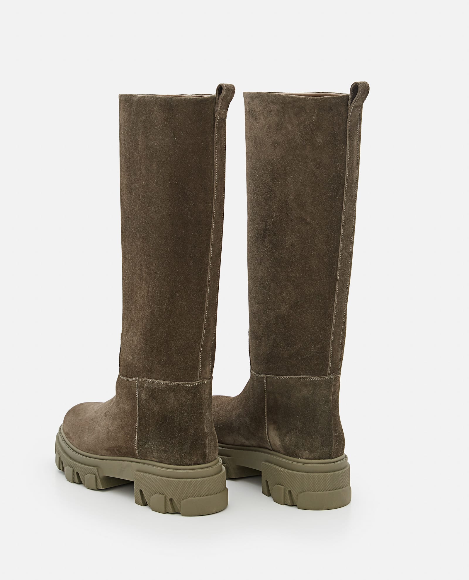 Gia Borghini Stivali Combat In Suede In Green