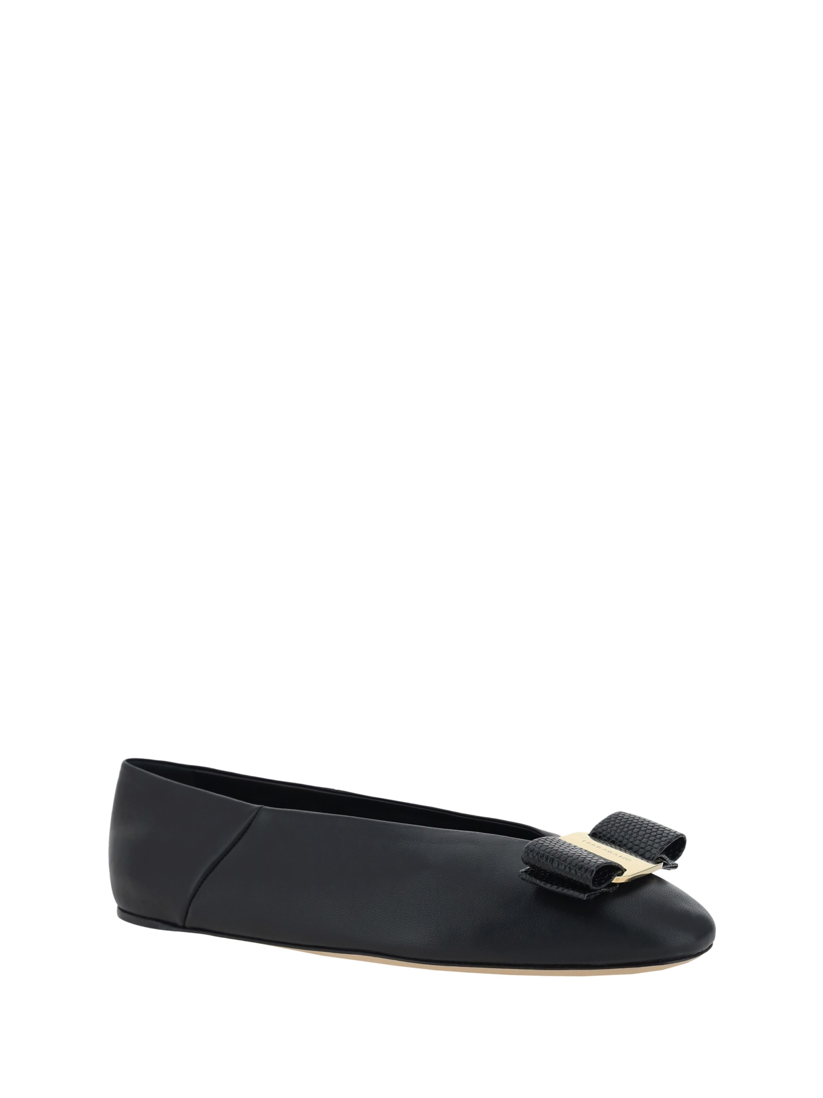 Shop Ferragamo Vara Ballerinas In Black