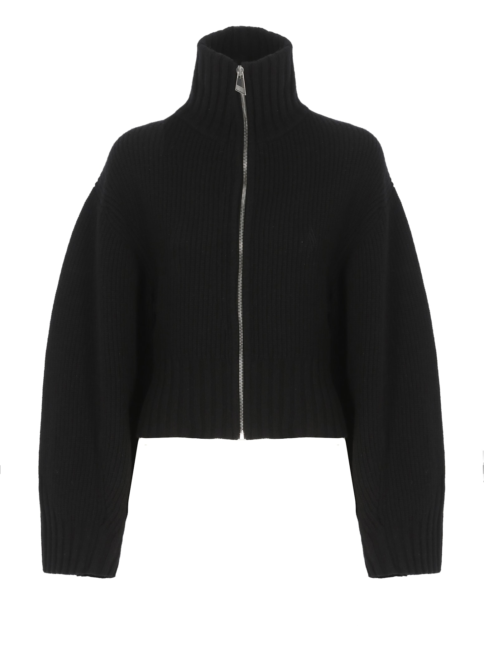 Attico Wool Cardigan In Black