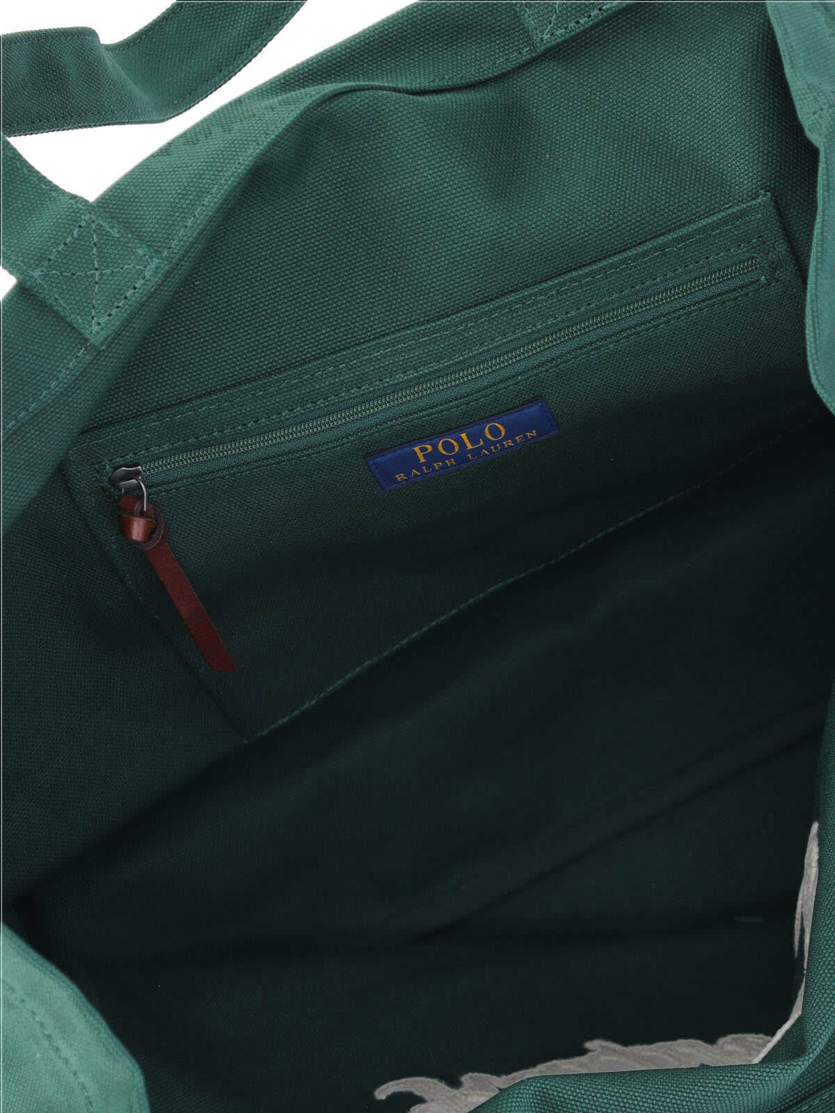 Polo Ralph Lauren Cotton Logo Tote Bag In Green