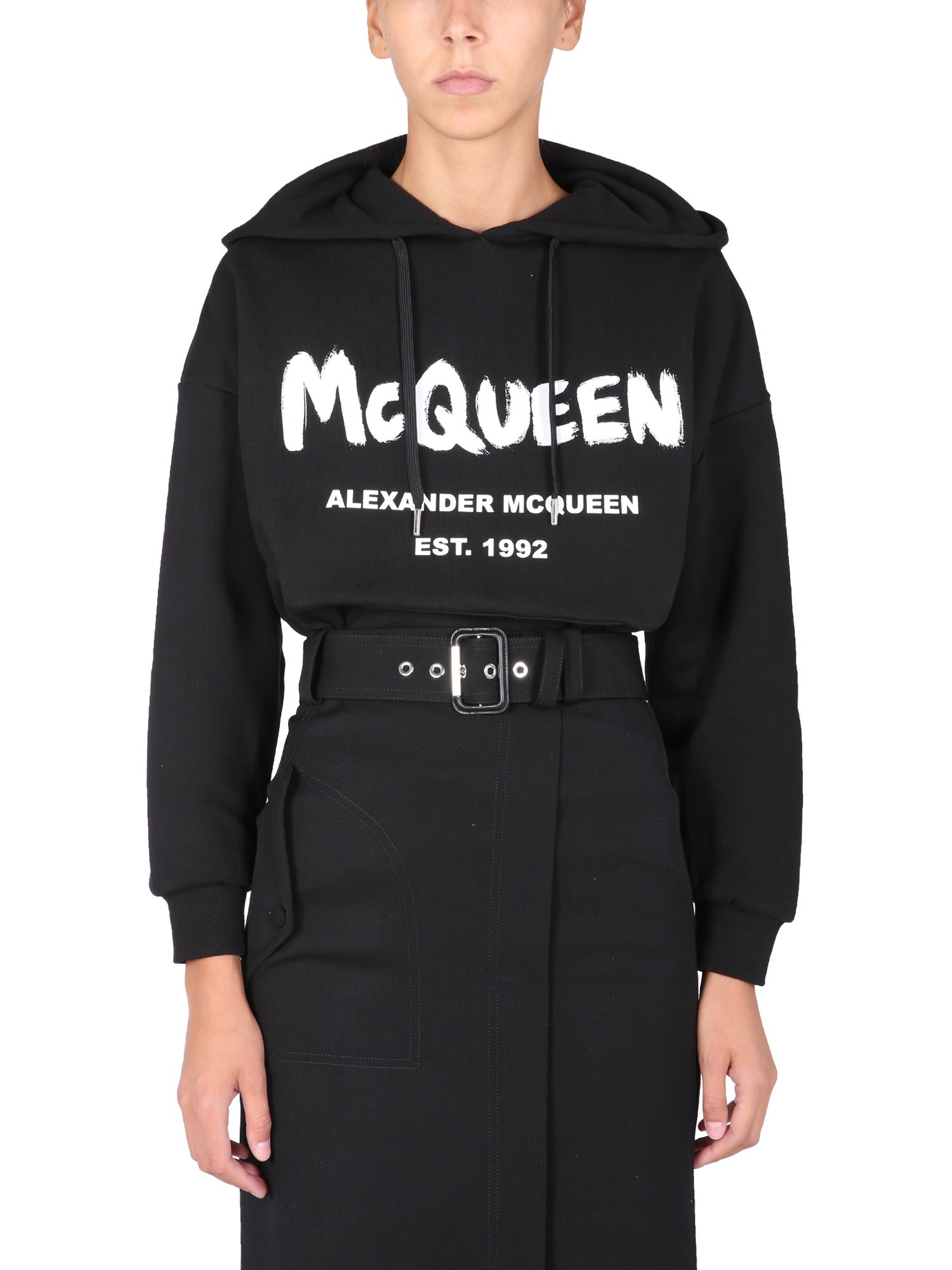 Alexander McQueen Sweatshirt With Graffiti Logo Print