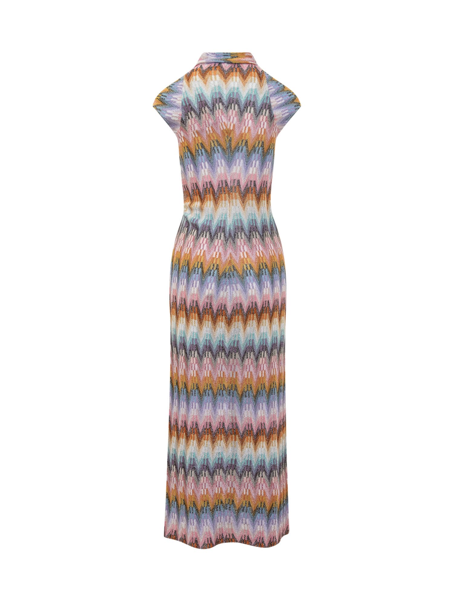 Shop Missoni Long Dress With Metalized Filaments