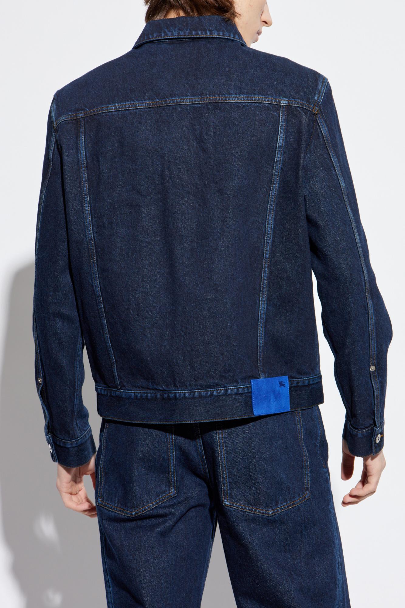 Burberry Indigo Blue Vintage-inspired Denim Jacket With Button Fastening In Blue