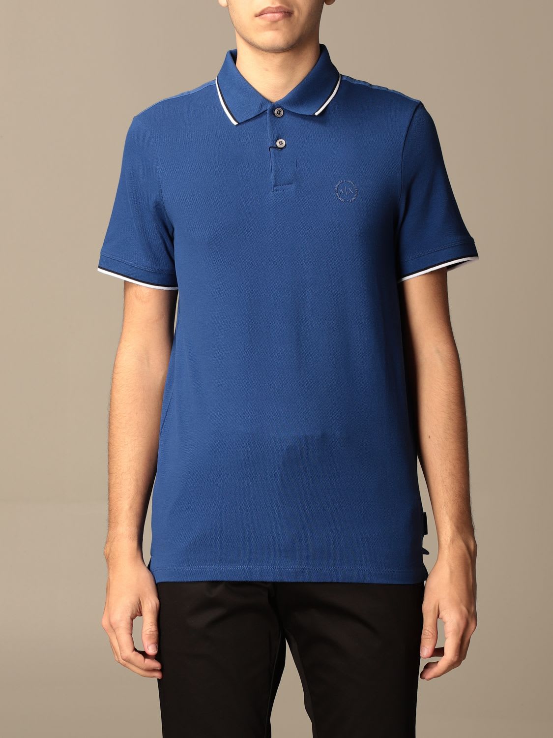 Armani Collezioni Armani Exchange Polo Shirt Armani Exchange Cotton Polo Shirt With Logo In Royal Blue
